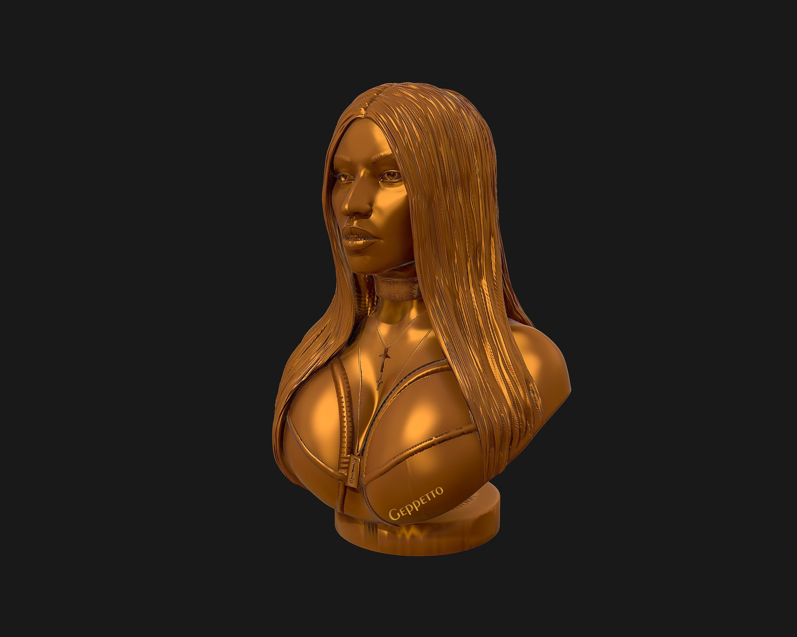 3D sculpture of Nicki Minaj ready to 3D print 3D print model_36