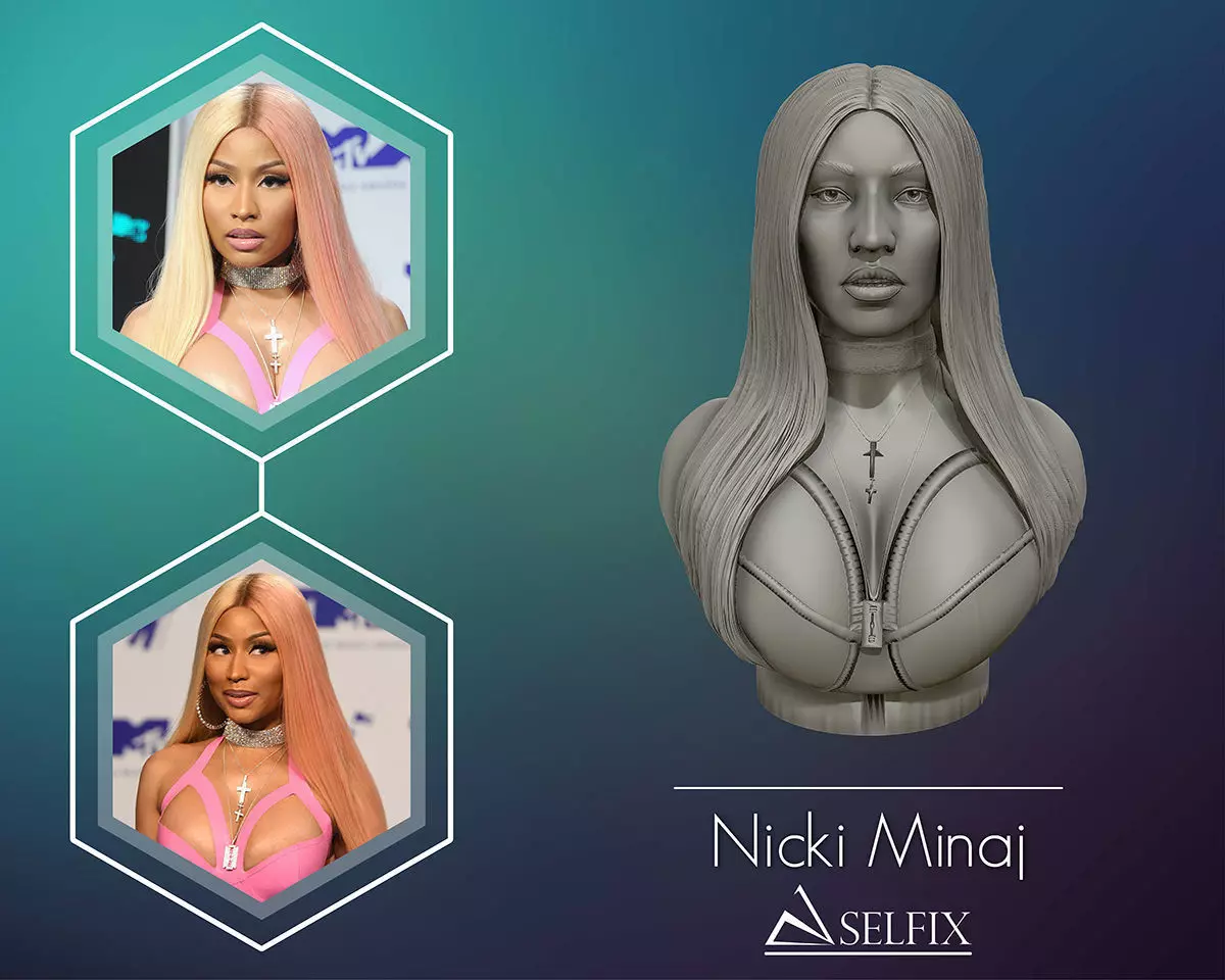 3D sculpture of Nicki Minaj ready to 3D print 3D print model_0