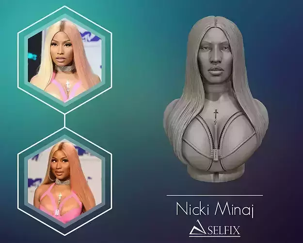 3D sculpture of Nicki Minaj ready to 3D print 3D print model
