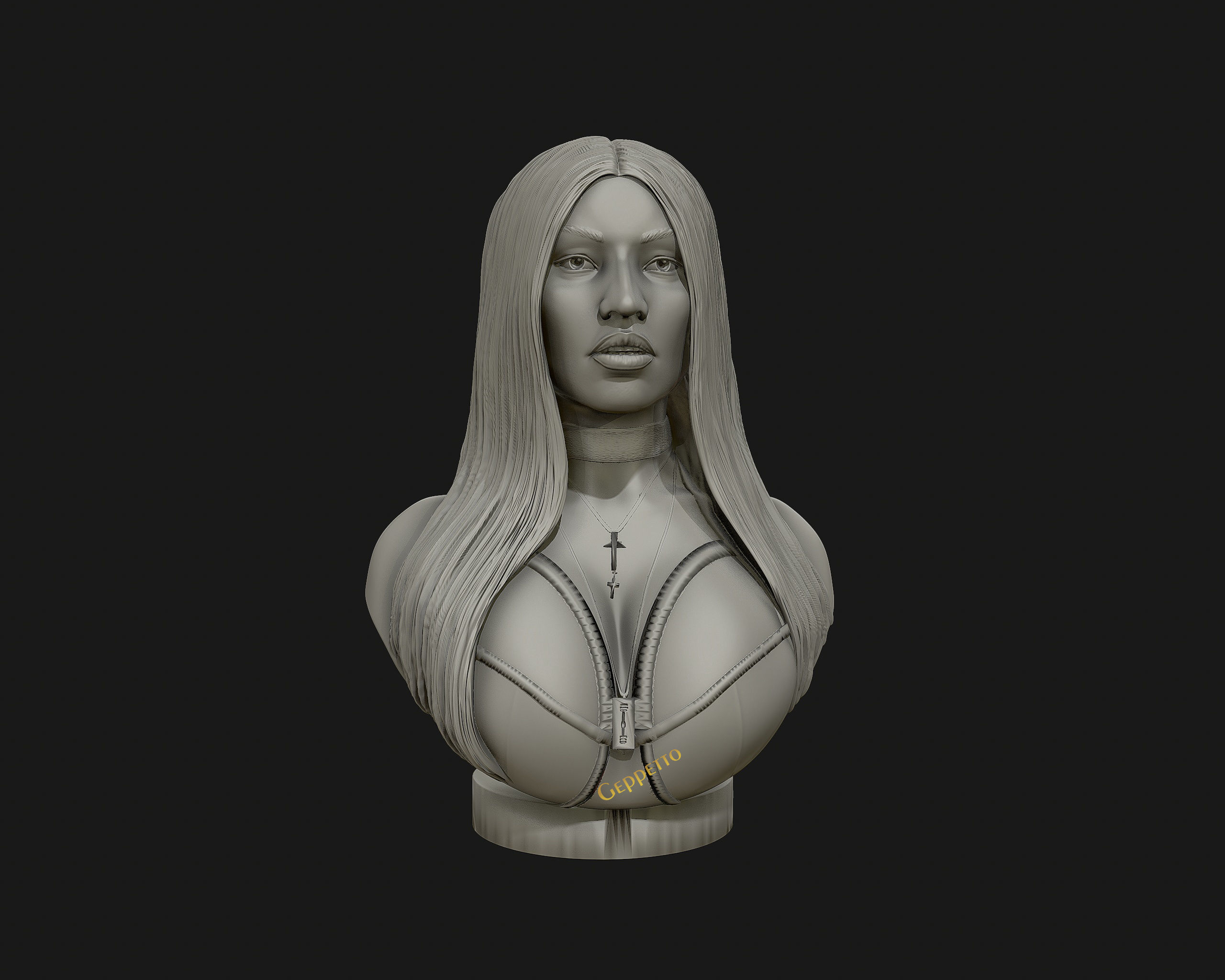 3D sculpture of Nicki Minaj ready to 3D print 3D print model_30