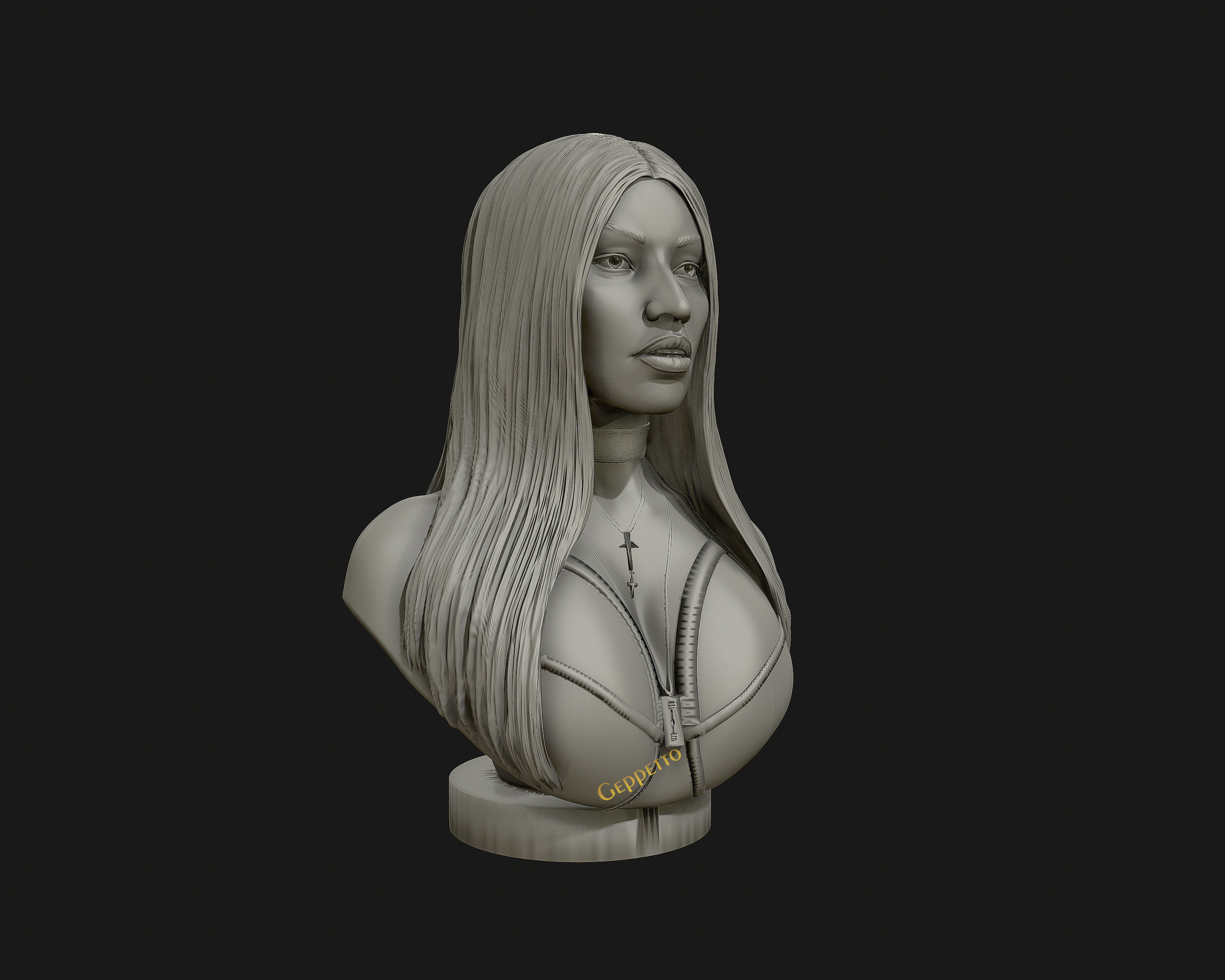 3D sculpture of Nicki Minaj ready to 3D print 3D print model_27