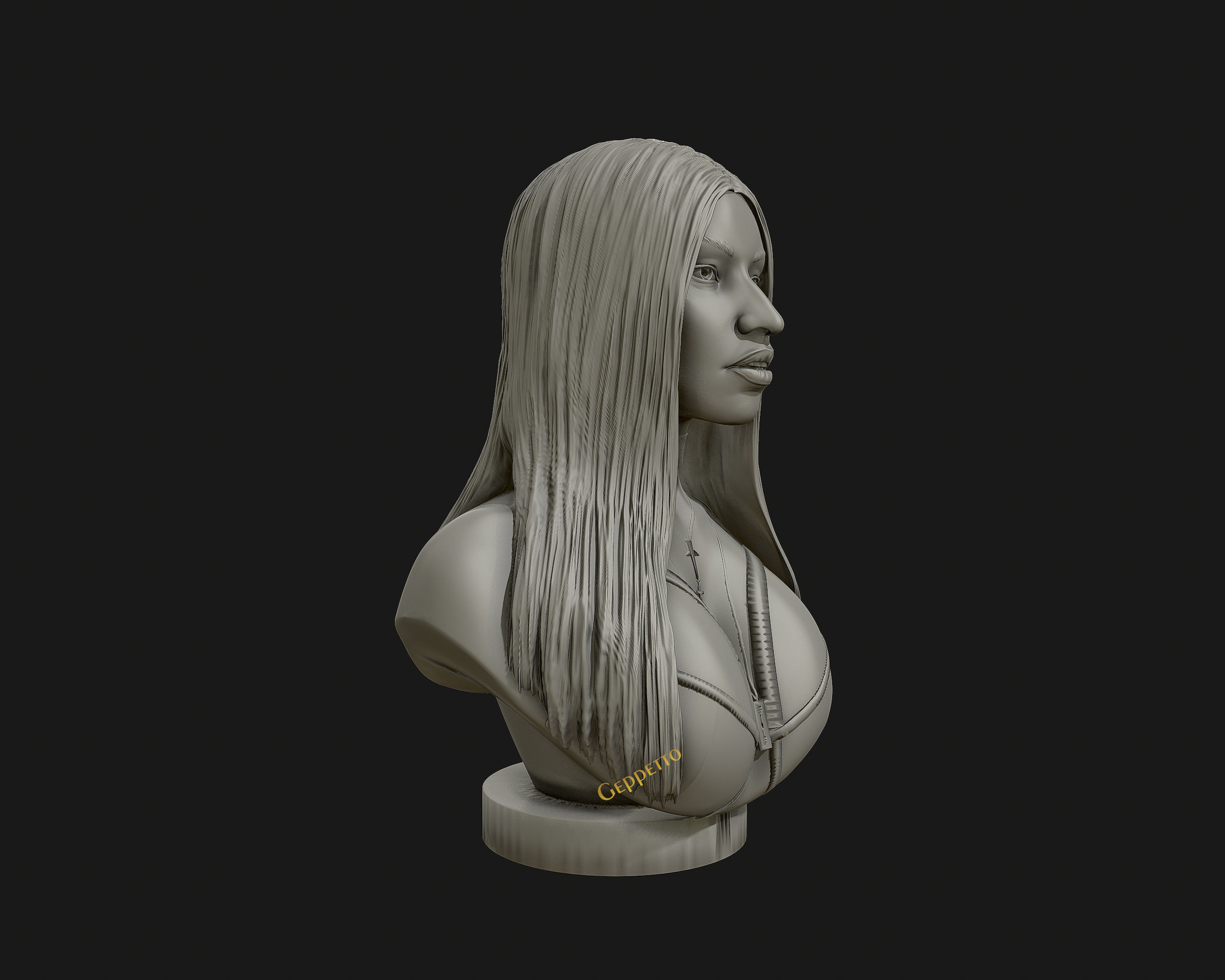 3D sculpture of Nicki Minaj ready to 3D print 3D print model_25