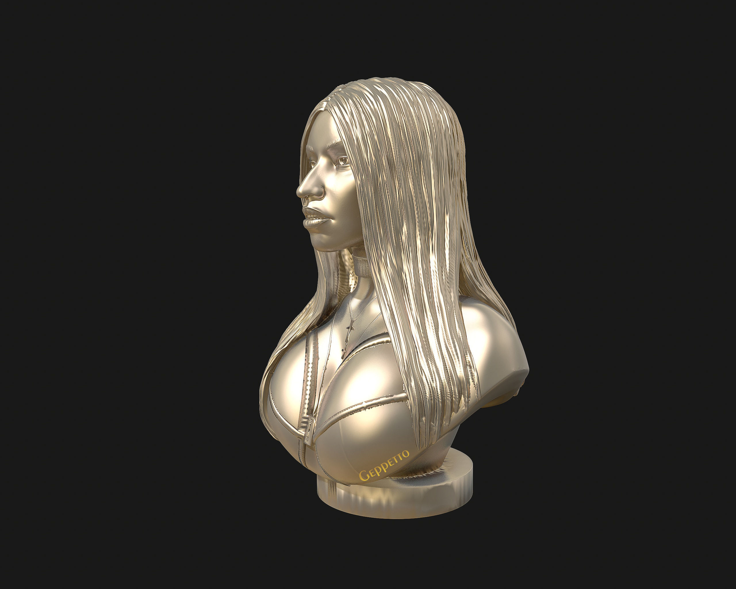3D sculpture of Nicki Minaj ready to 3D print 3D print model_33