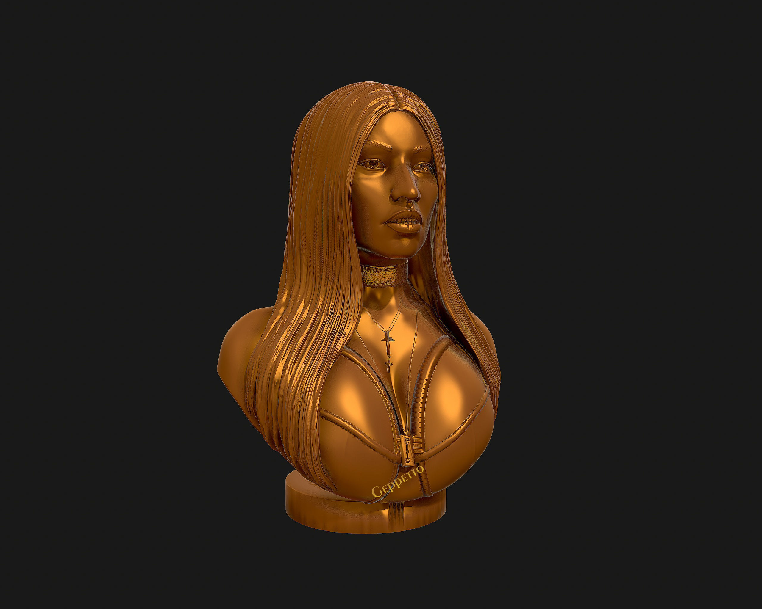 3D sculpture of Nicki Minaj ready to 3D print 3D print model_37