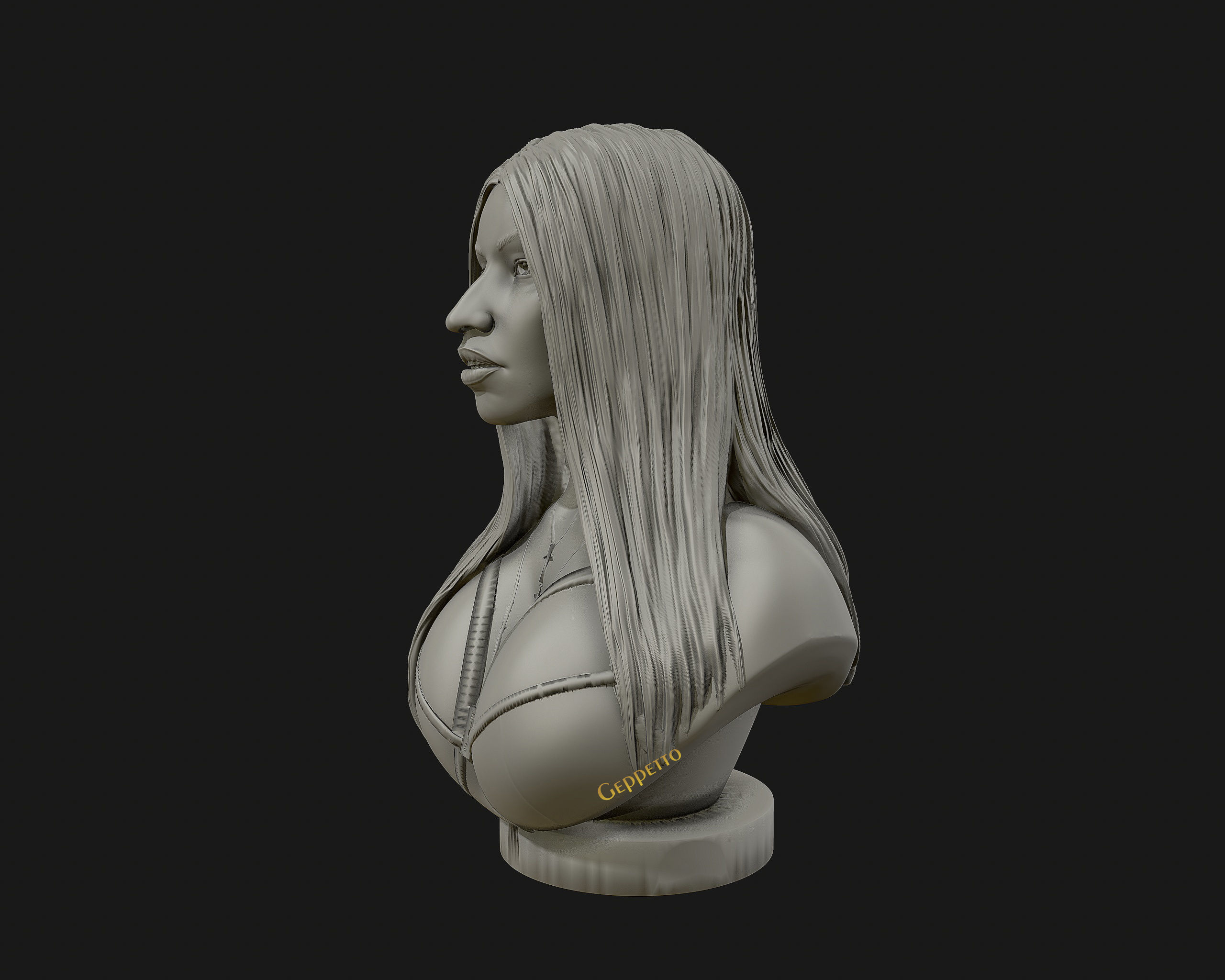 3D sculpture of Nicki Minaj ready to 3D print 3D print model_17