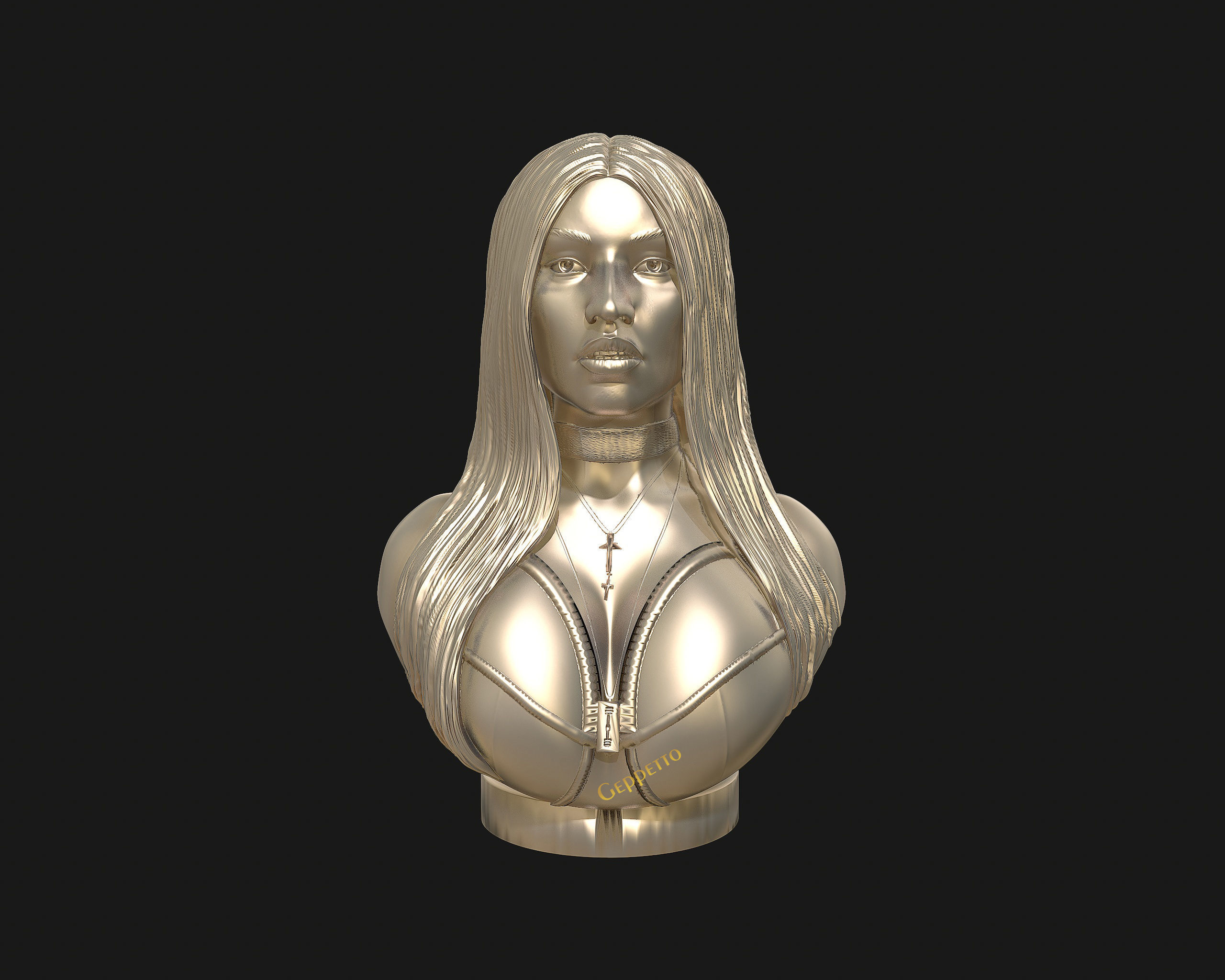 3D sculpture of Nicki Minaj ready to 3D print 3D print model_31