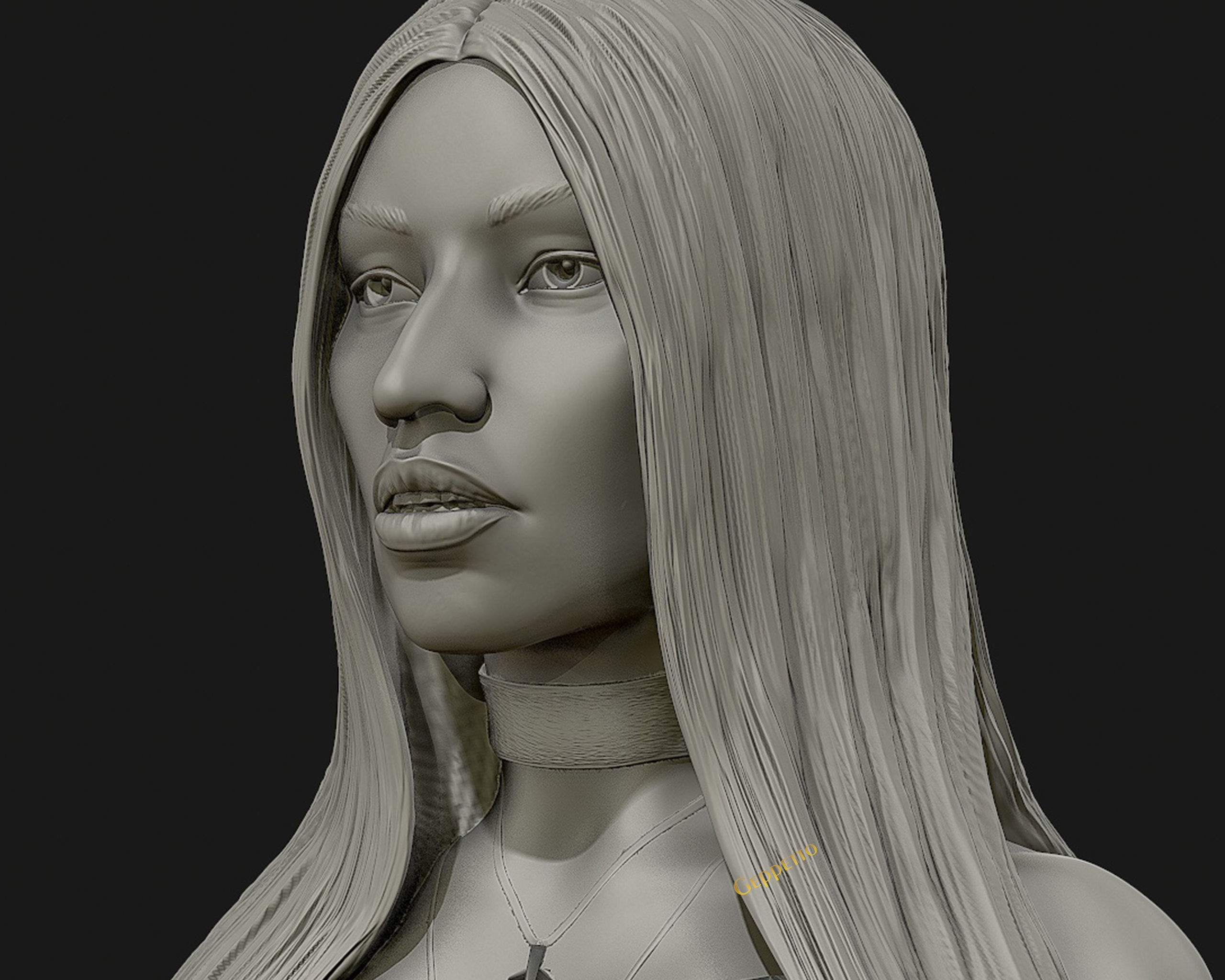 3D sculpture of Nicki Minaj ready to 3D print 3D print model_3