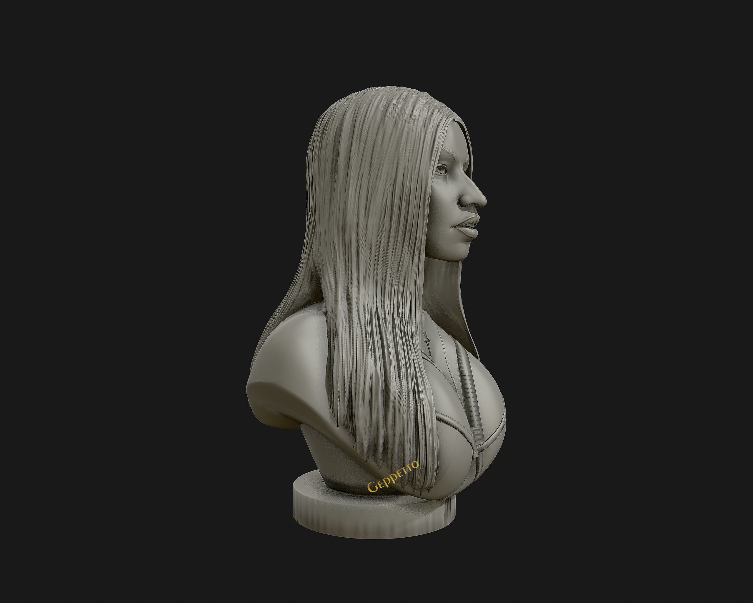 3D sculpture of Nicki Minaj ready to 3D print 3D print model_24