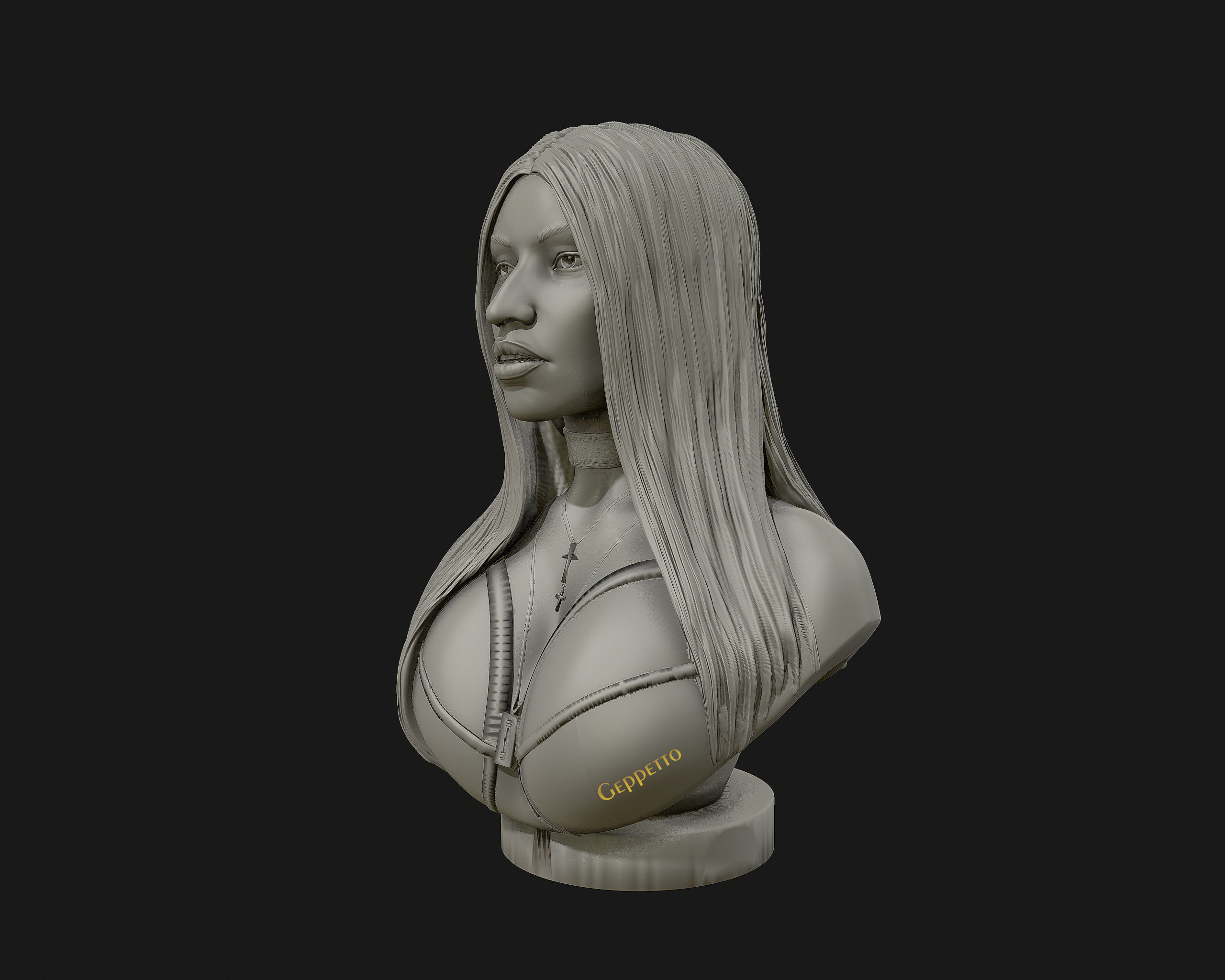 3D sculpture of Nicki Minaj ready to 3D print 3D print model_14