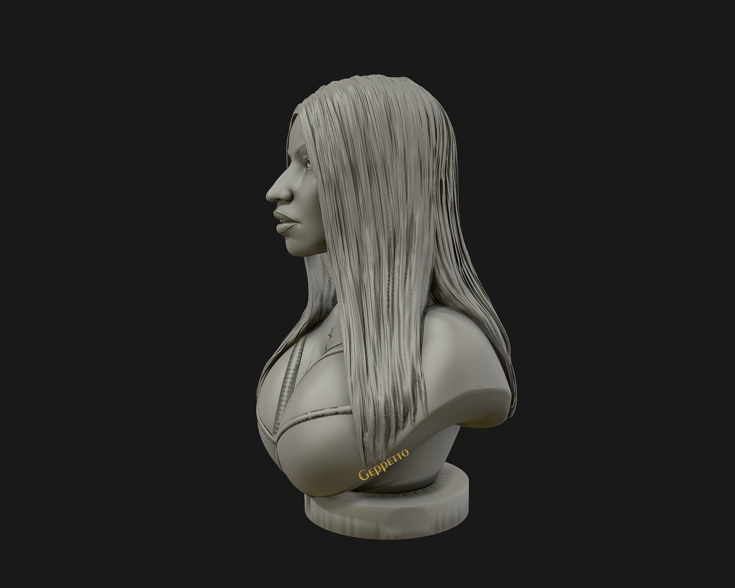 3D sculpture of Nicki Minaj ready to 3D print 3D print model_18