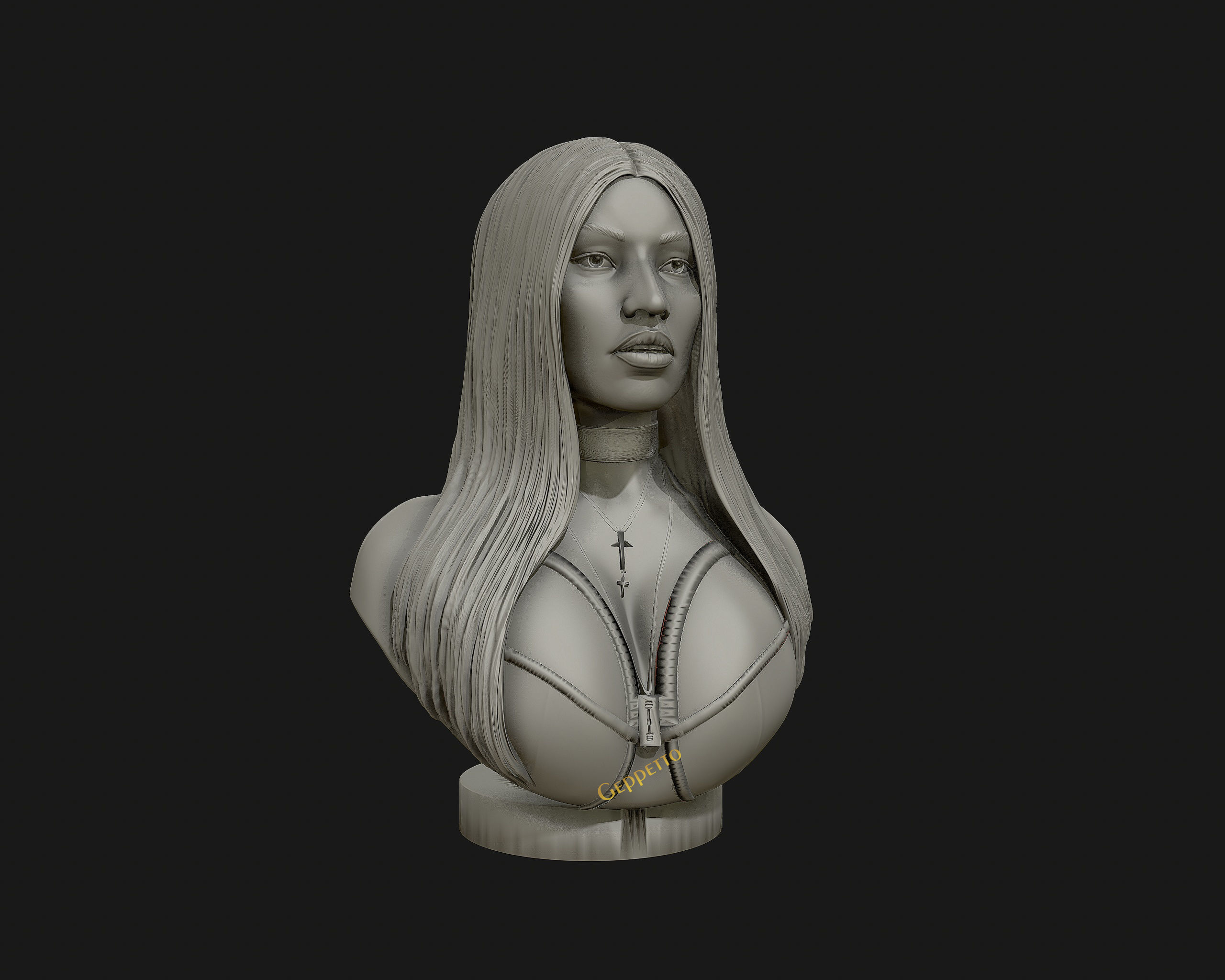 3D sculpture of Nicki Minaj ready to 3D print 3D print model_29