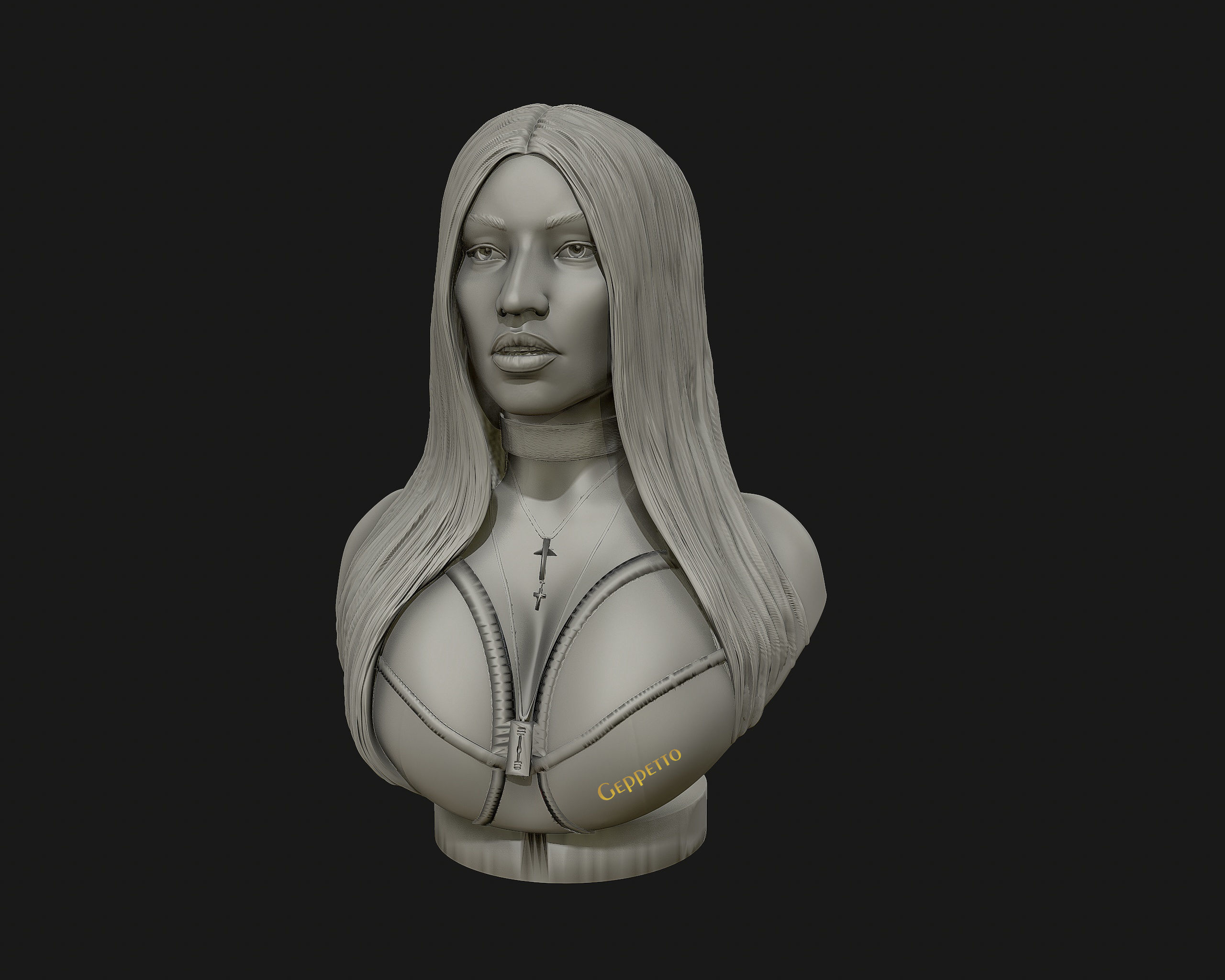 3D sculpture of Nicki Minaj ready to 3D print 3D print model_8