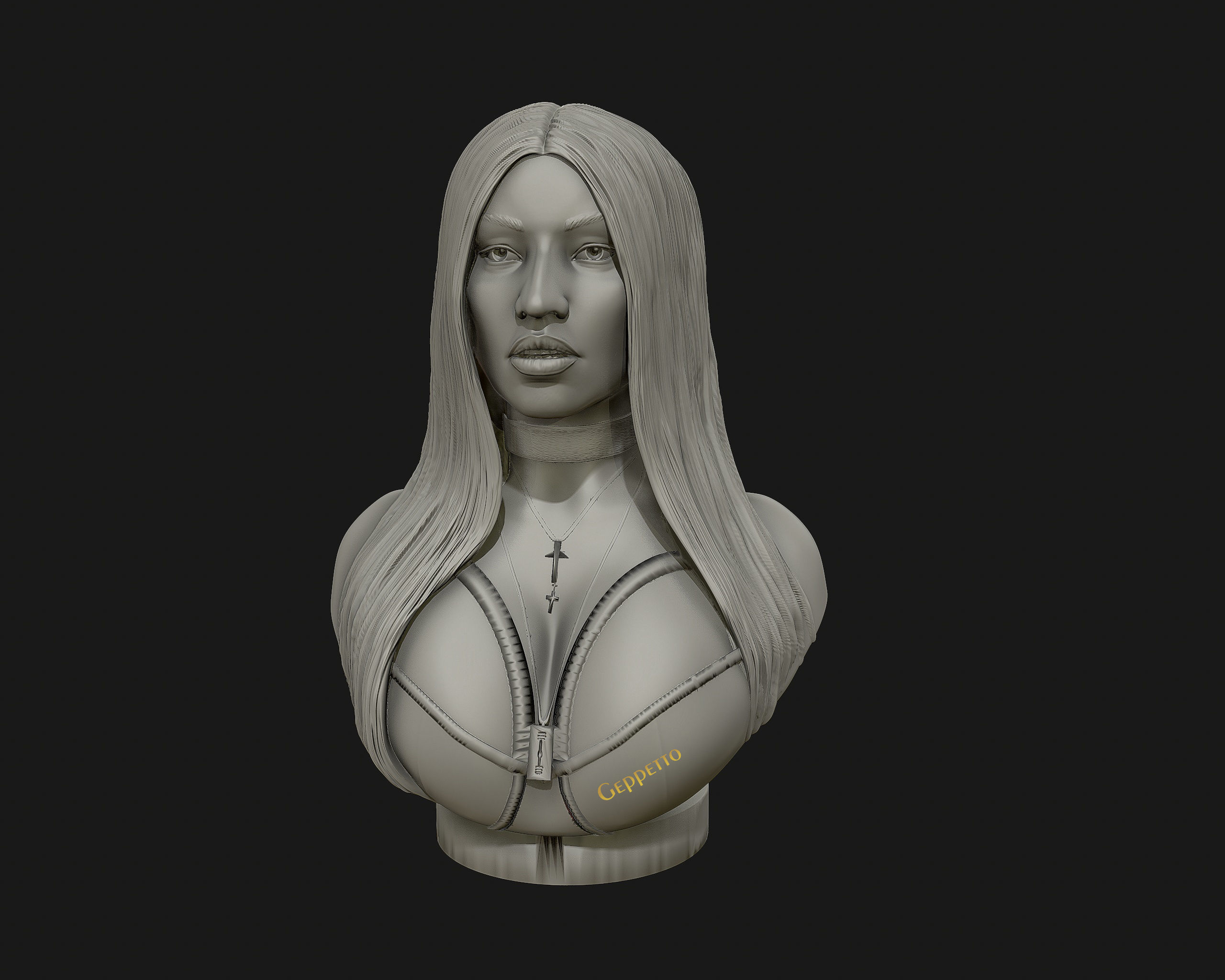 3D sculpture of Nicki Minaj ready to 3D print 3D print model_7