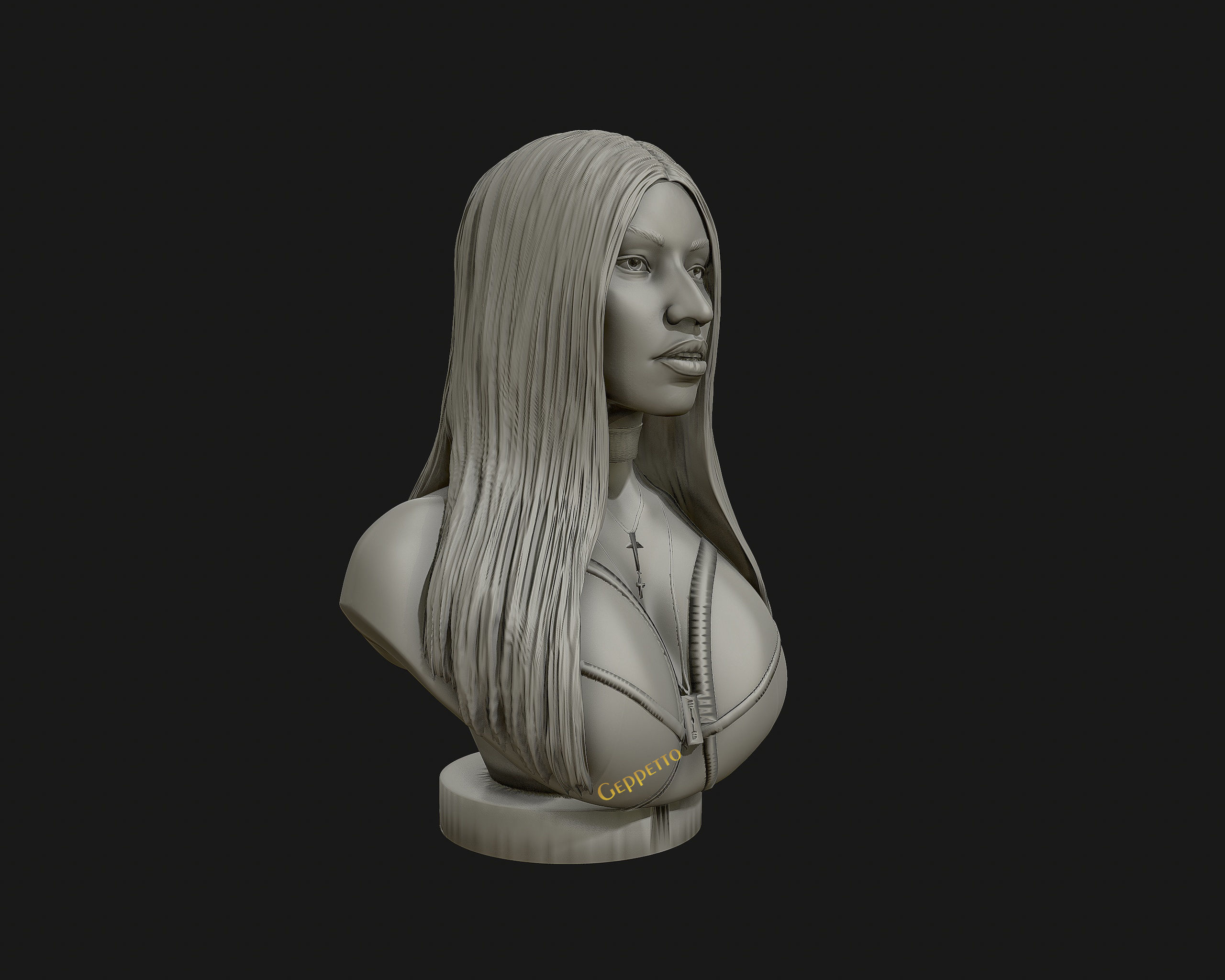3D sculpture of Nicki Minaj ready to 3D print 3D print model_26
