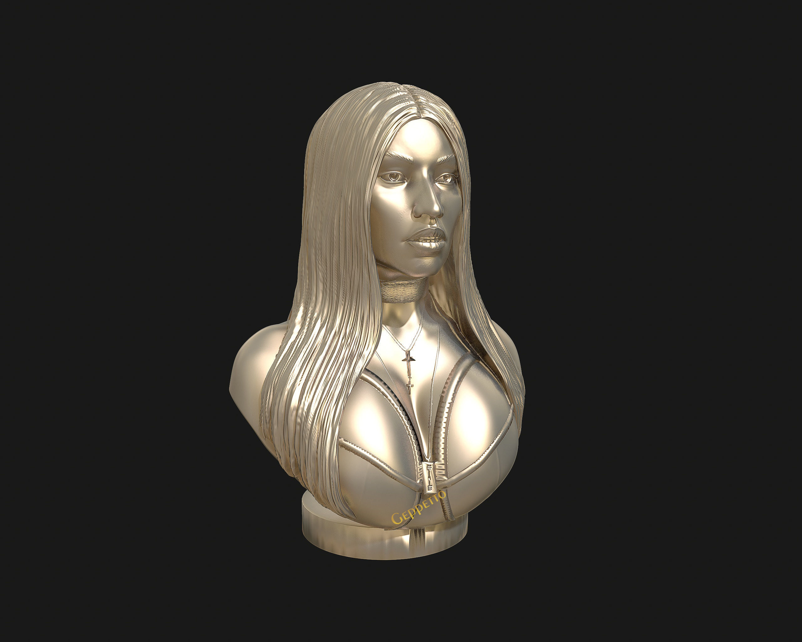 3D sculpture of Nicki Minaj ready to 3D print 3D print model_34