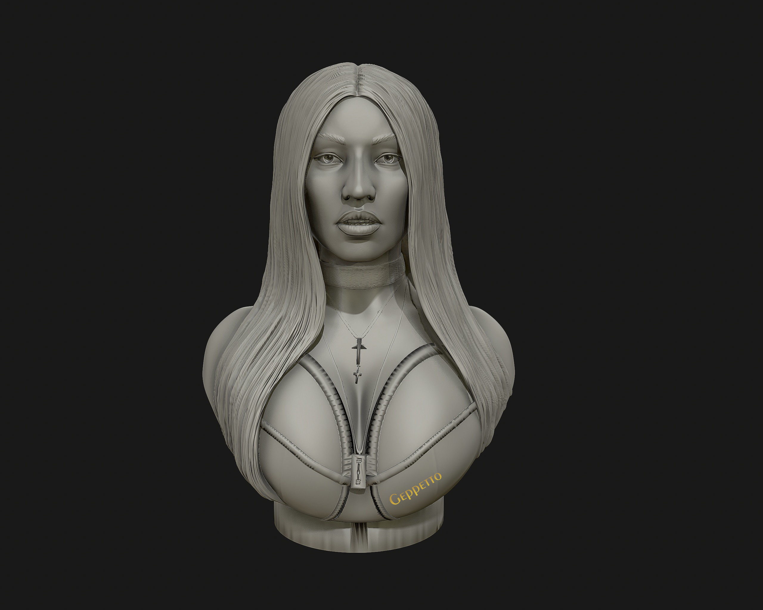 3D sculpture of Nicki Minaj ready to 3D print 3D print model_1