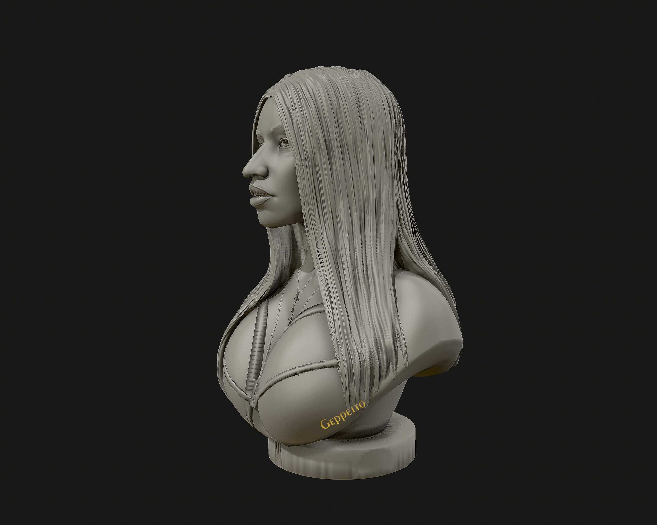 3D sculpture of Nicki Minaj ready to 3D print 3D print model_16