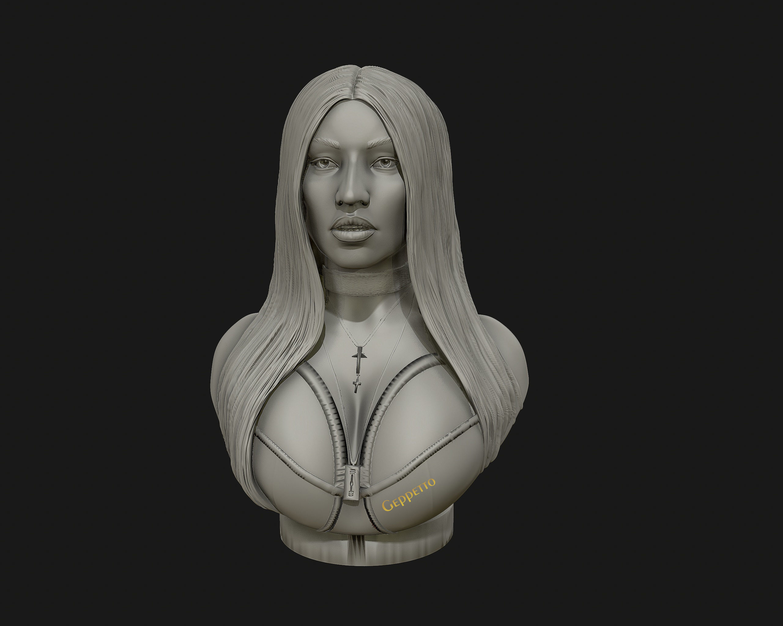 3D sculpture of Nicki Minaj ready to 3D print 3D print model_6
