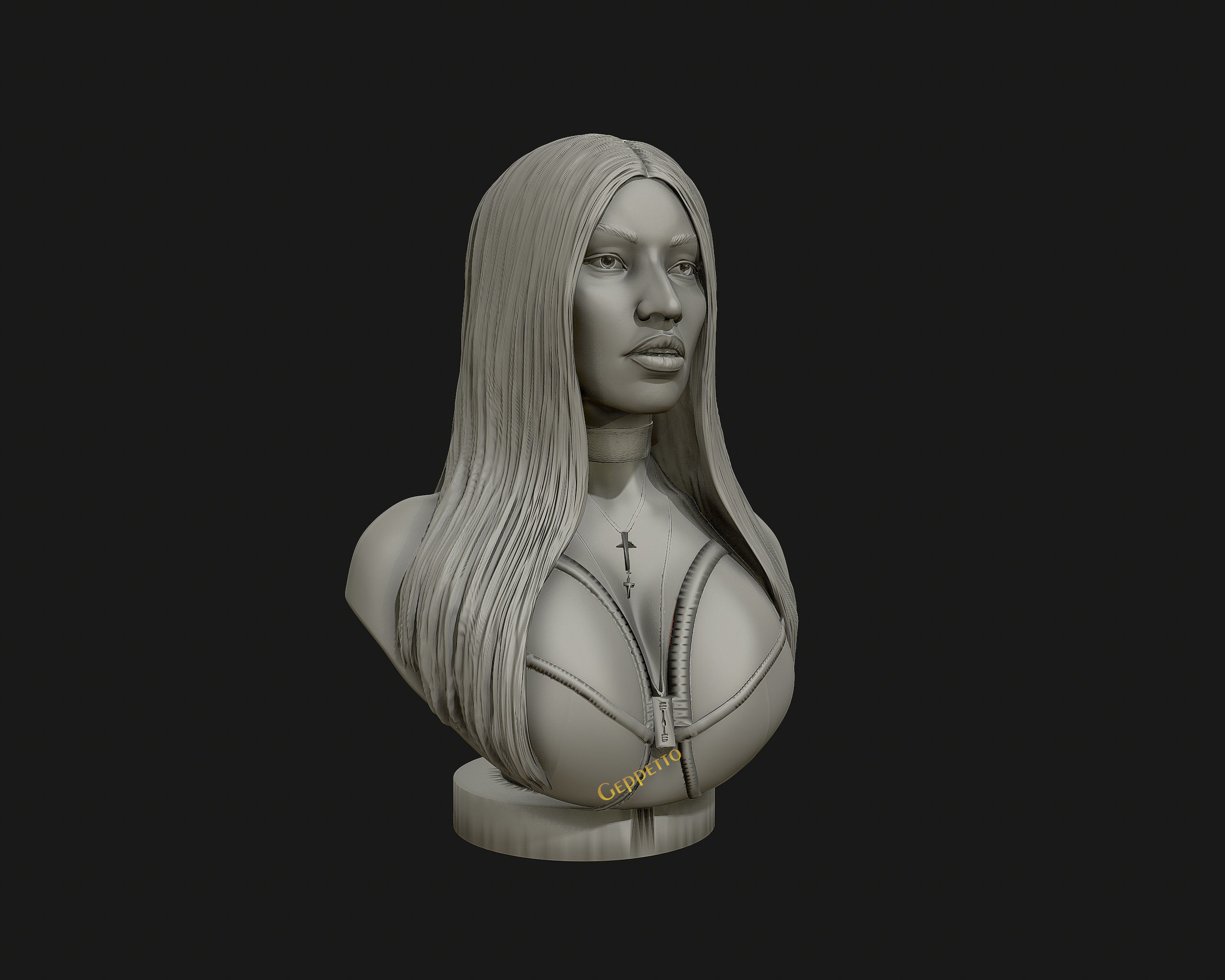 3D sculpture of Nicki Minaj ready to 3D print 3D print model_28