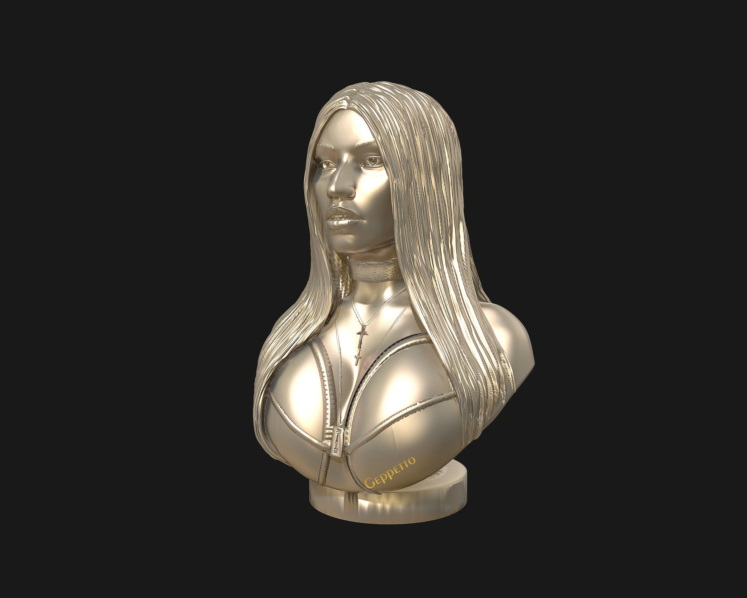 3D sculpture of Nicki Minaj ready to 3D print 3D print model_32