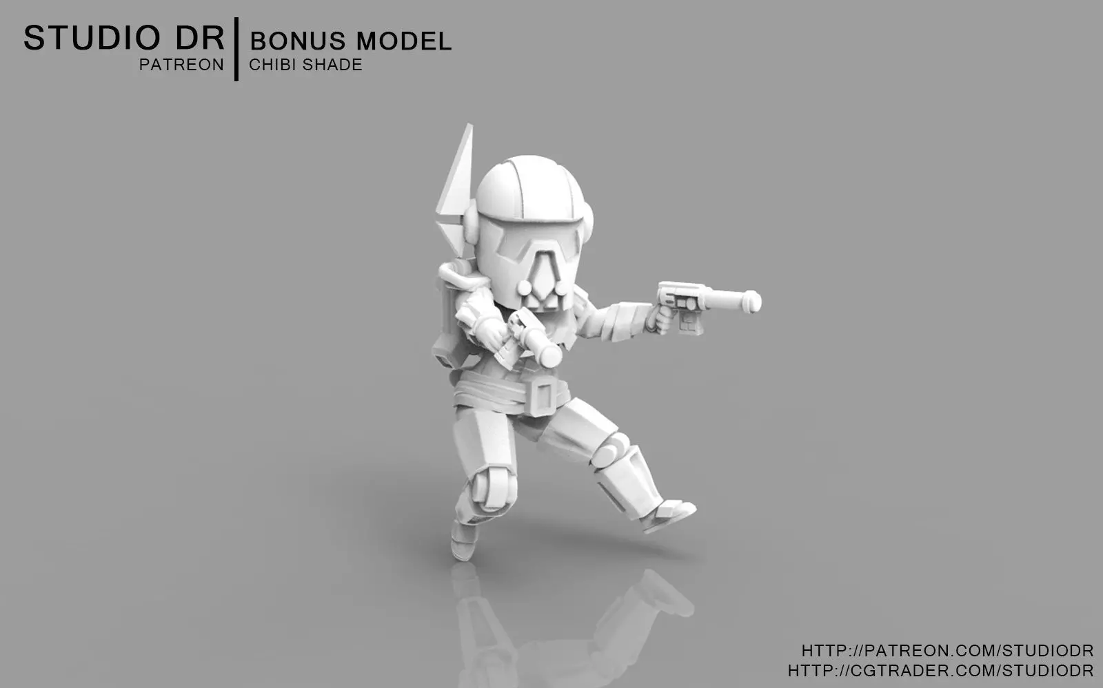 Chibi Old Mandarin Warrior 3D print model_0
