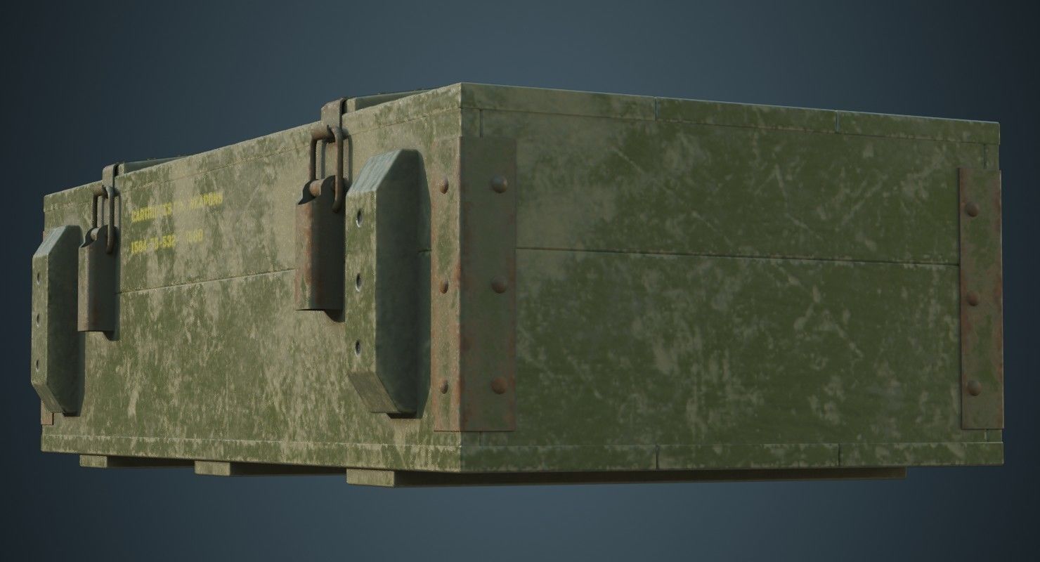 Ammunition Box 2C Low-poly 3D model_3