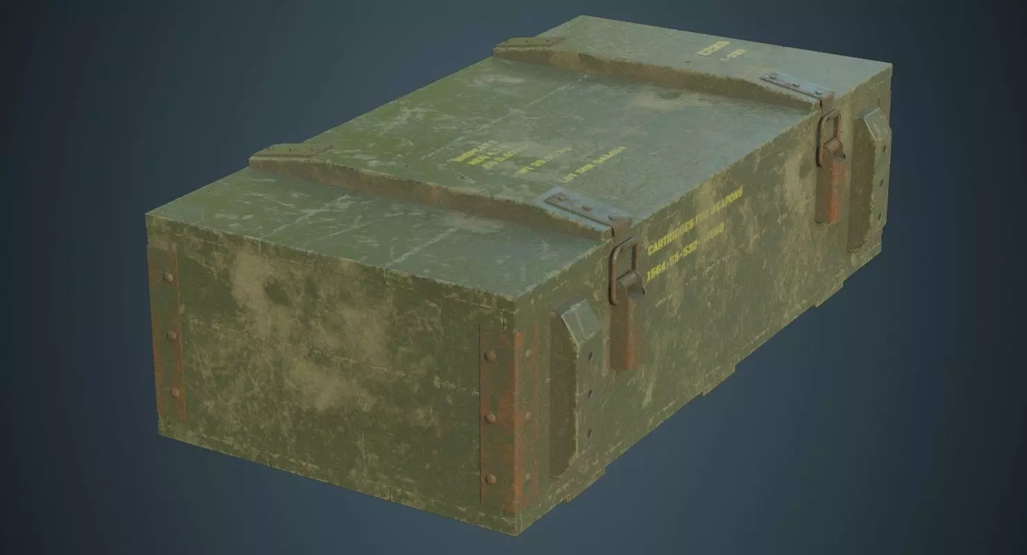 Ammunition Box 2C Low-poly 3D model_0