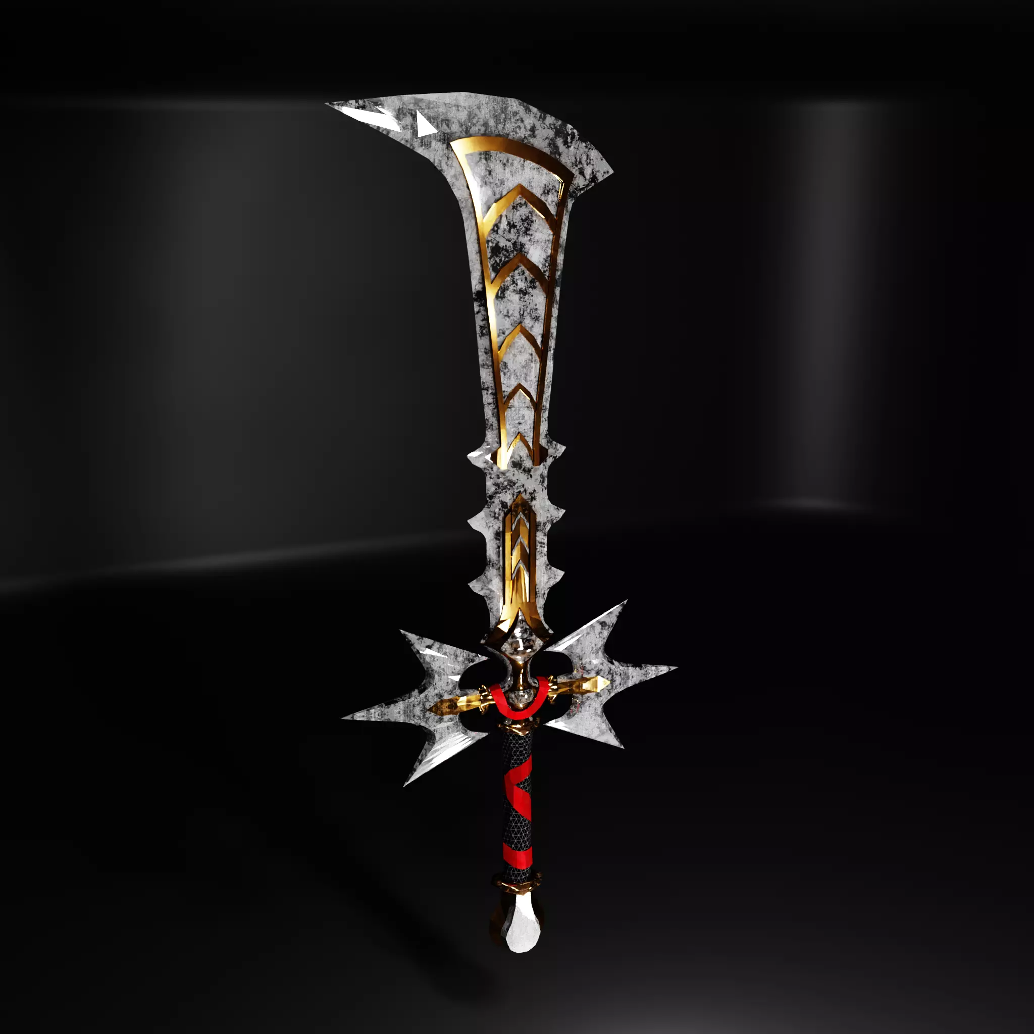 Fantasy Sword Low-poly 3D model_0
