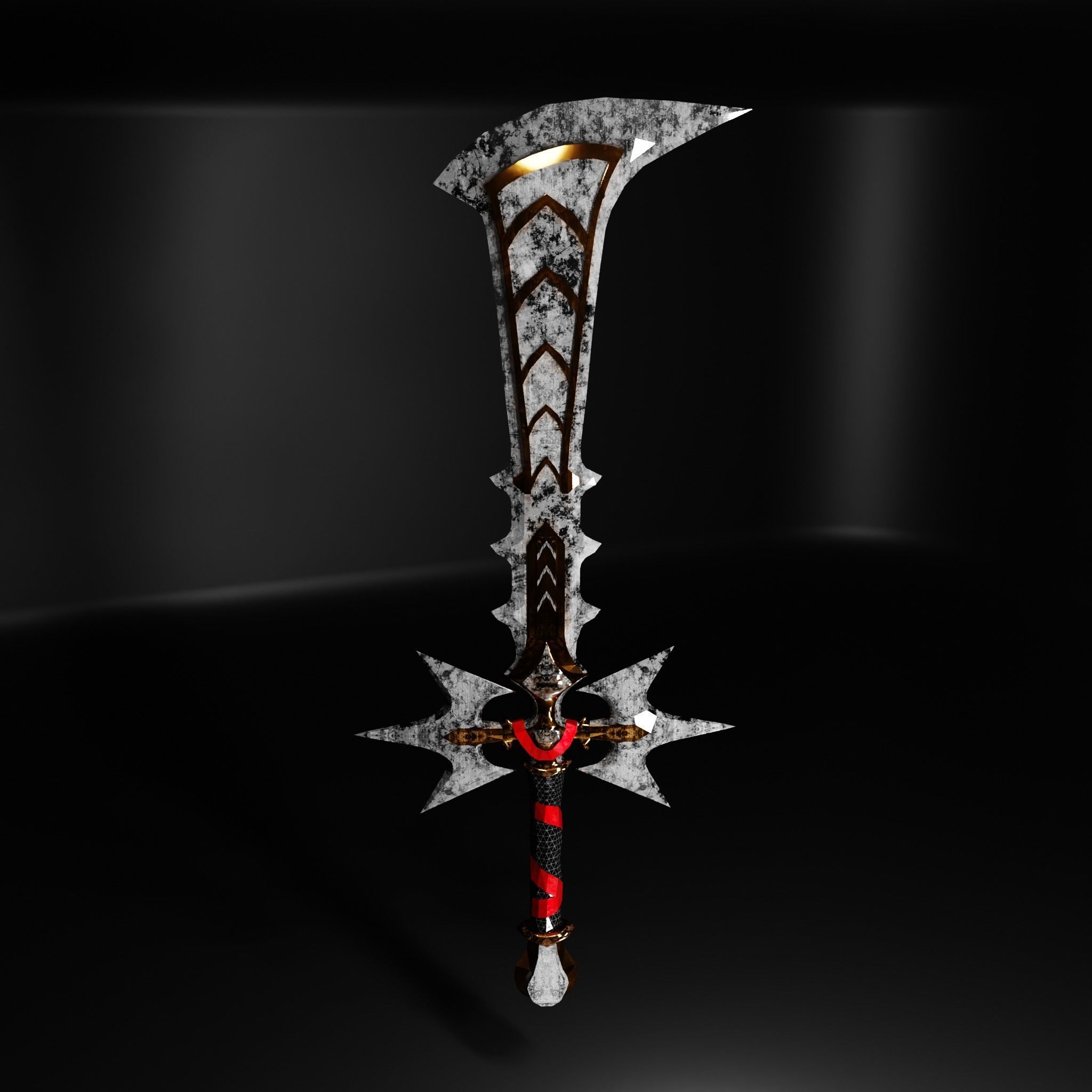 Fantasy Sword Low-poly 3D model_12