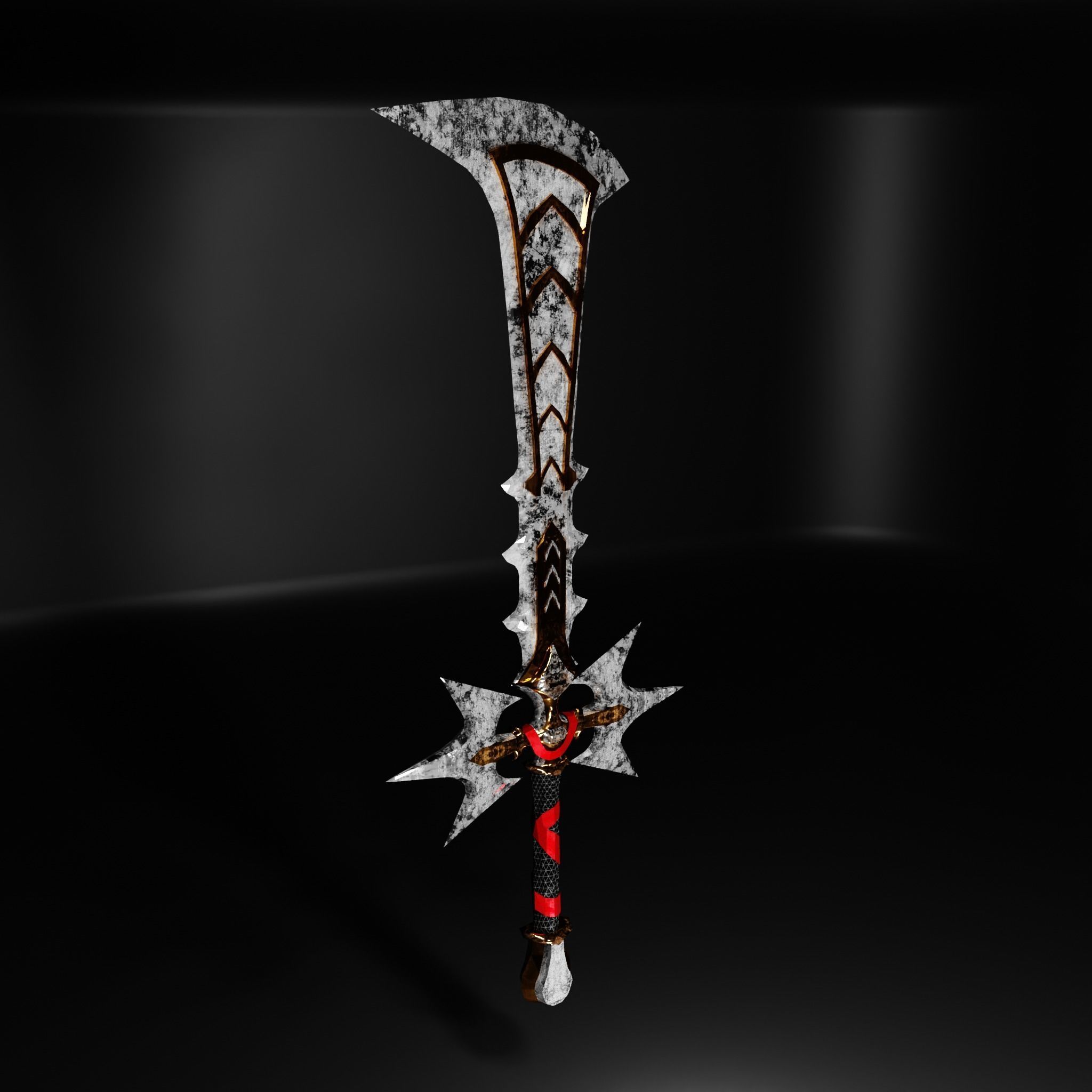 Fantasy Sword Low-poly 3D model_4