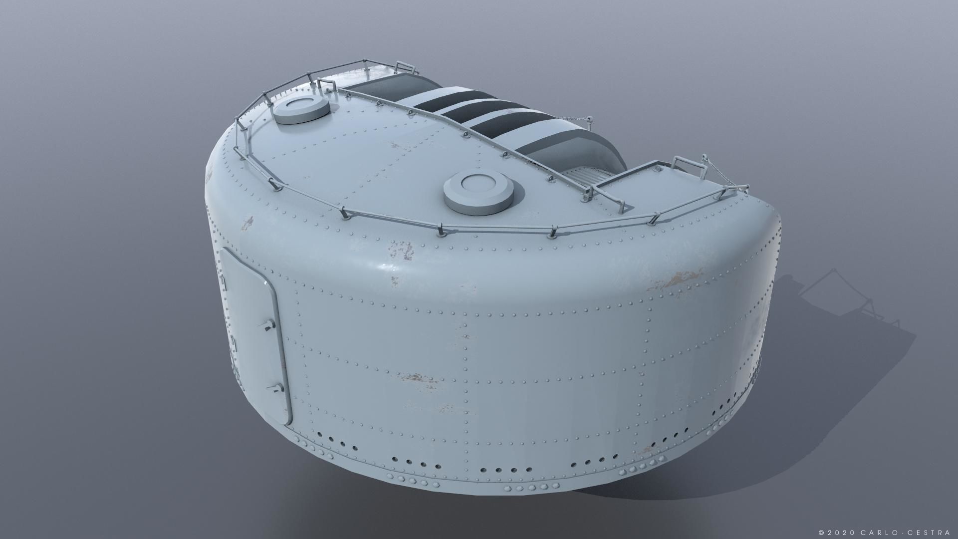 Japanese Type 96 AA gun - 1941 Low-poly 3D model_2