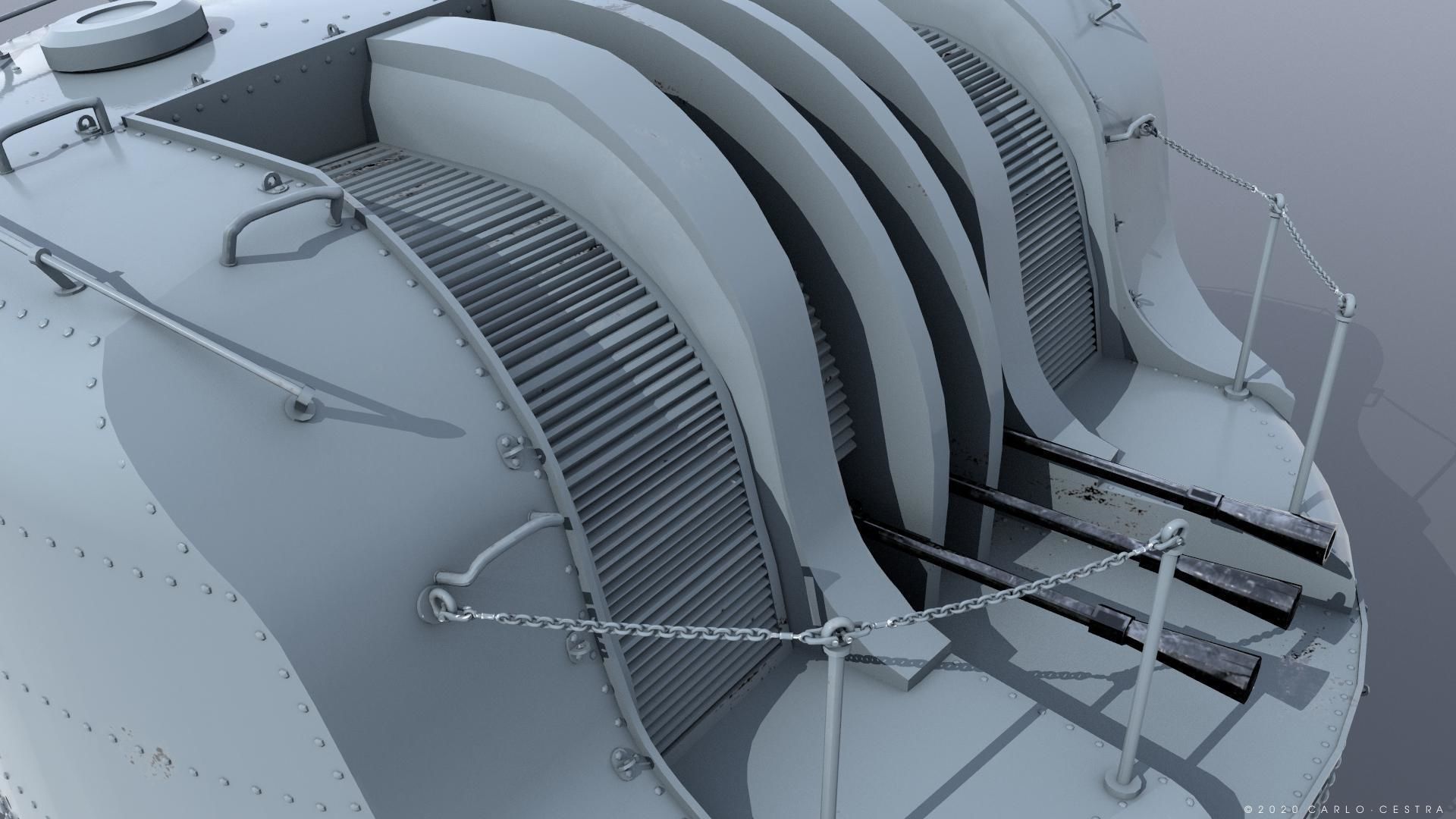 Japanese Type 96 AA gun - 1941 Low-poly 3D model_5