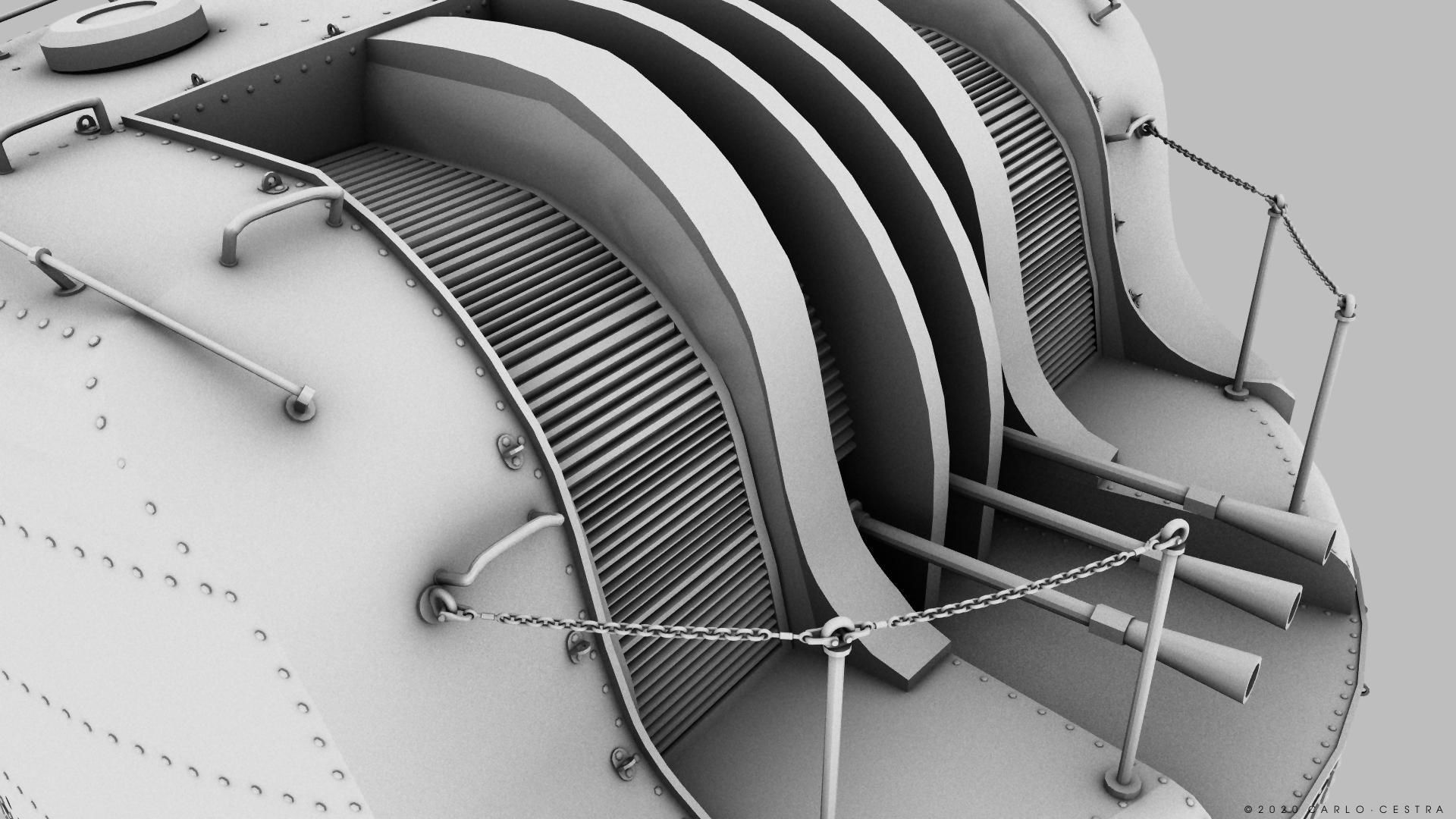 Japanese Type 96 AA gun - 1941 Low-poly 3D model_25