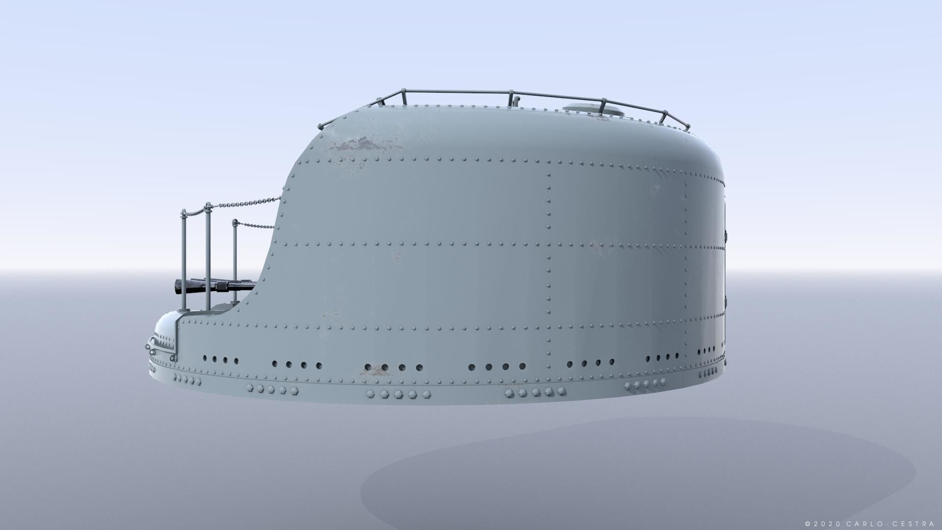 Japanese Type 96 AA gun - 1941 Low-poly 3D model_11