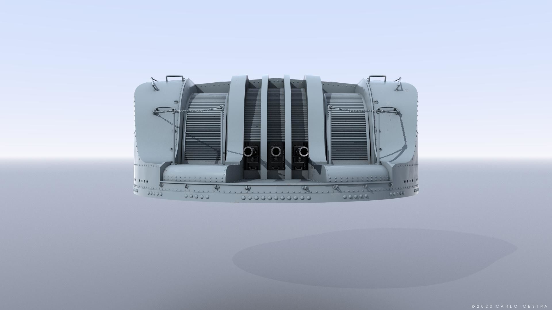 Japanese Type 96 AA gun - 1941 Low-poly 3D model_13