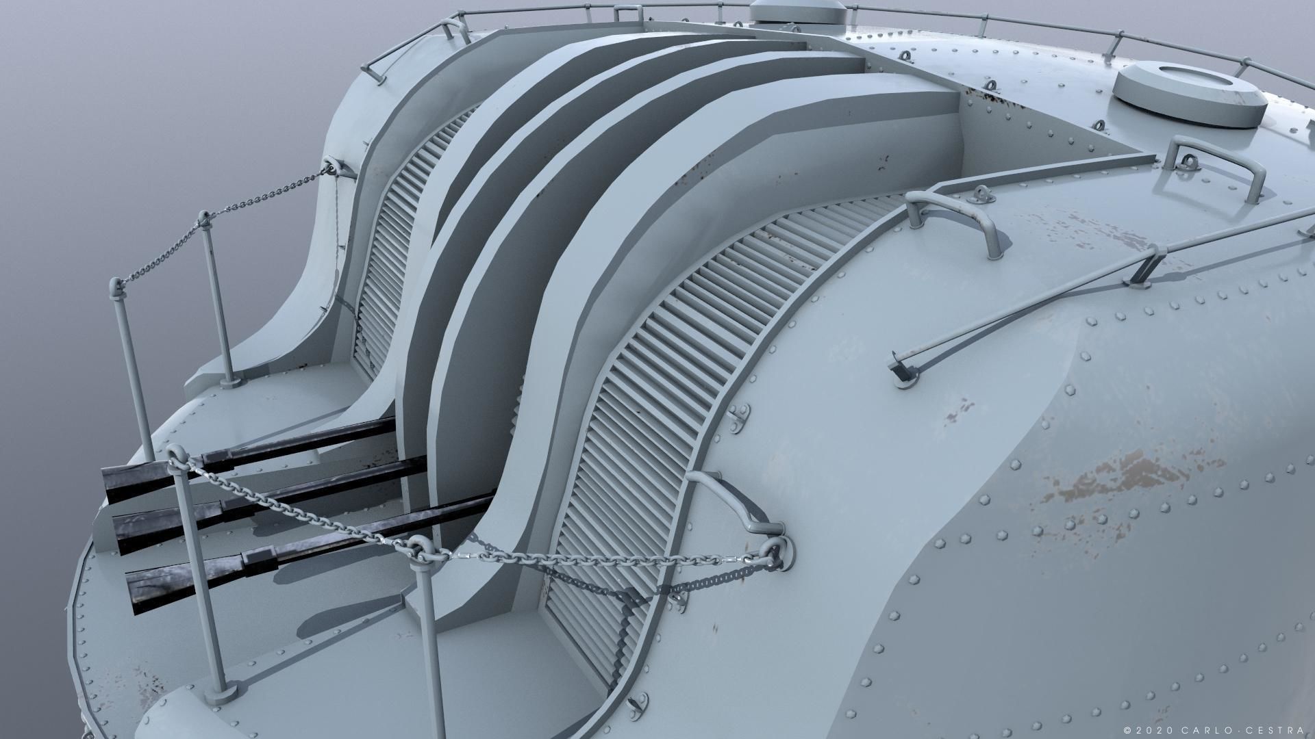 Japanese Type 96 AA gun - 1941 Low-poly 3D model_4