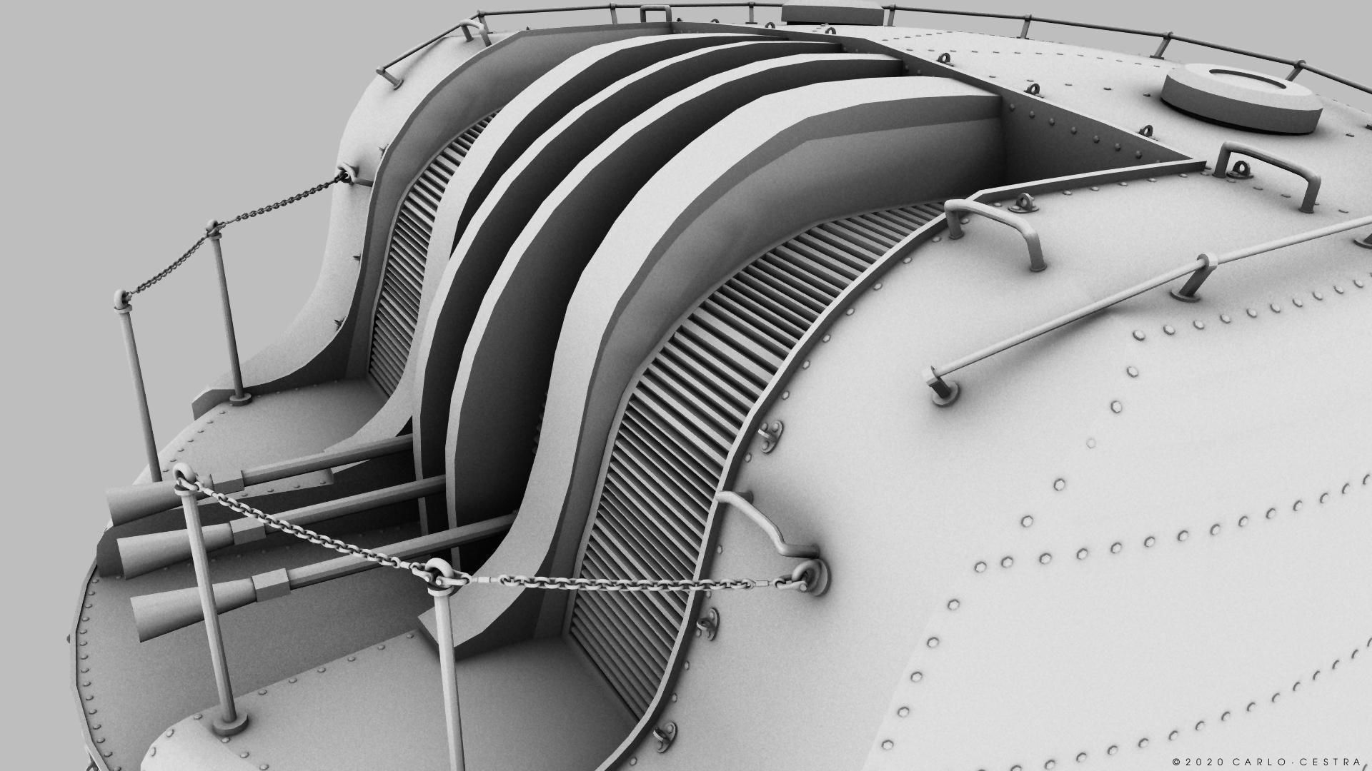 Japanese Type 96 AA gun - 1941 Low-poly 3D model_26