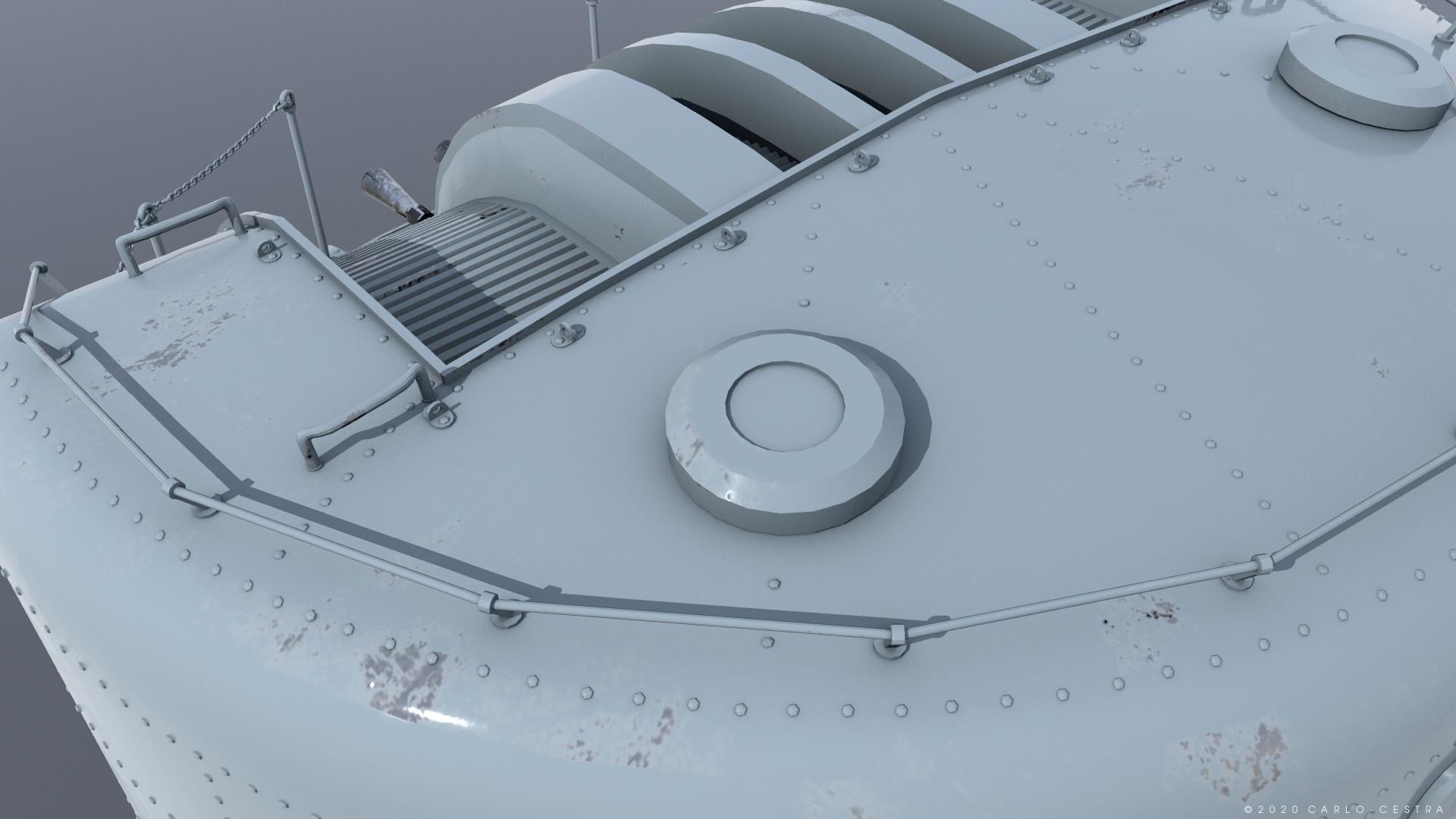 Japanese Type 96 AA gun - 1941 Low-poly 3D model_7