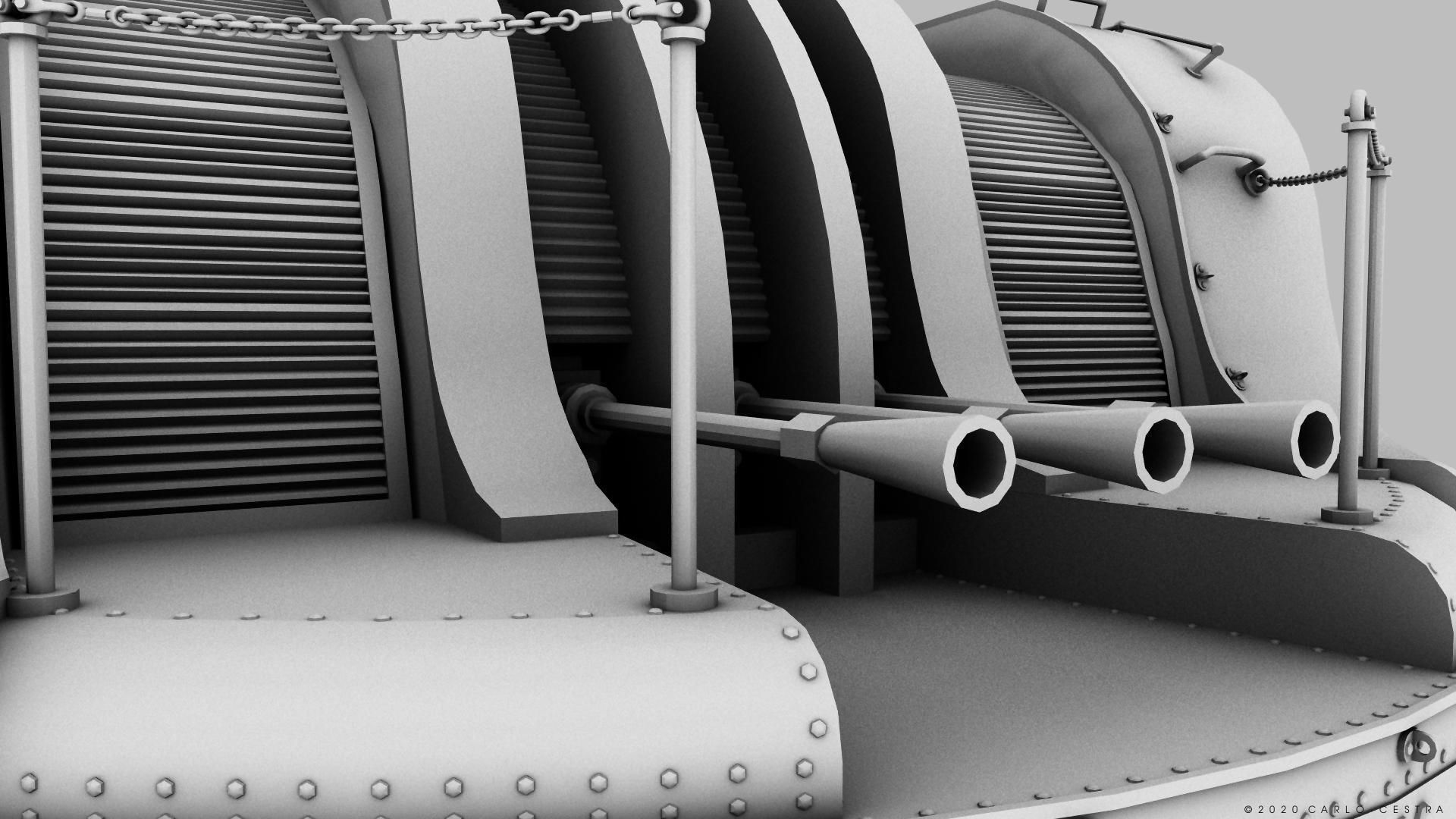 Japanese Type 96 AA gun - 1941 Low-poly 3D model_27