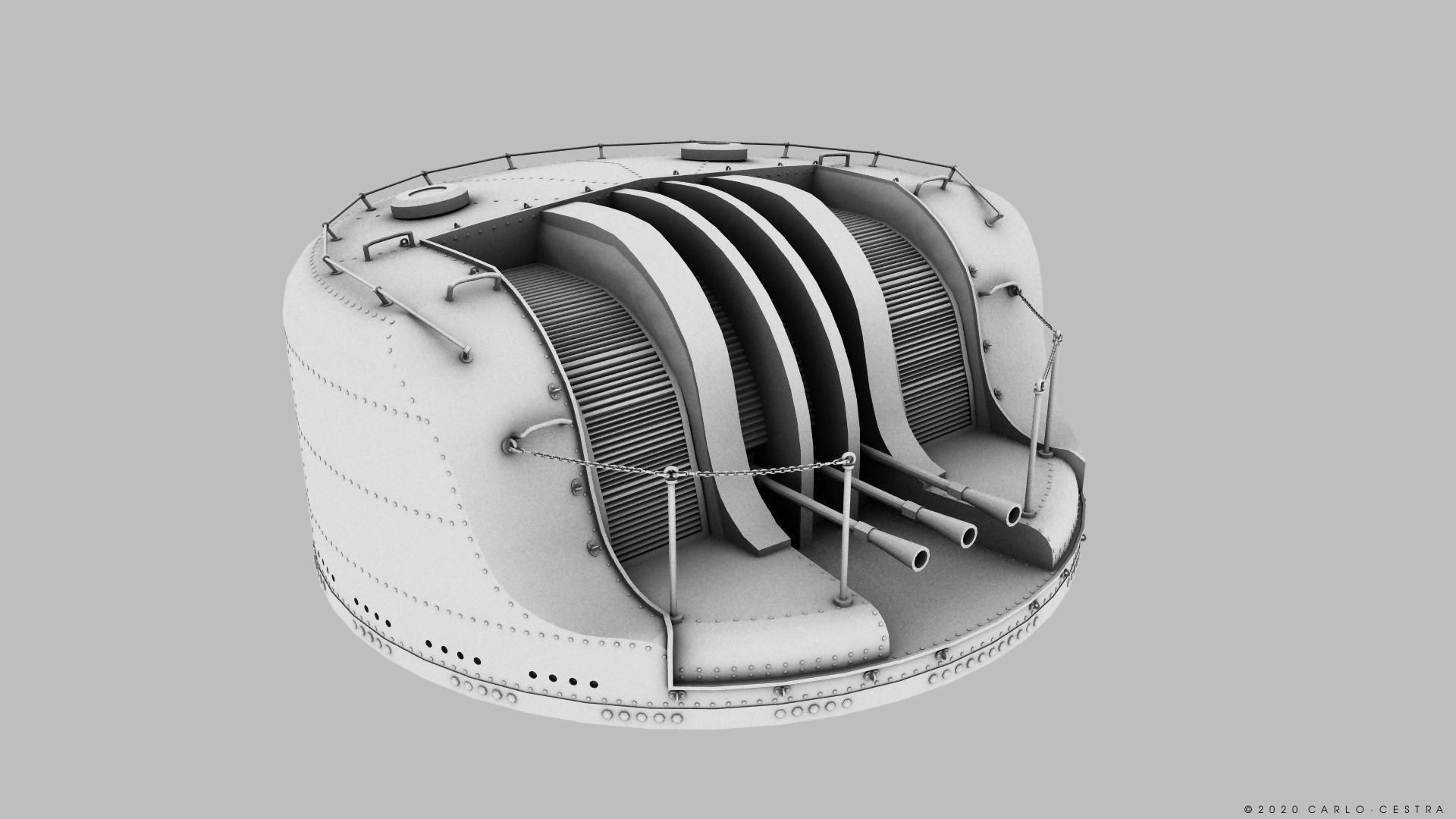 Japanese Type 96 AA gun - 1941 Low-poly 3D model_22
