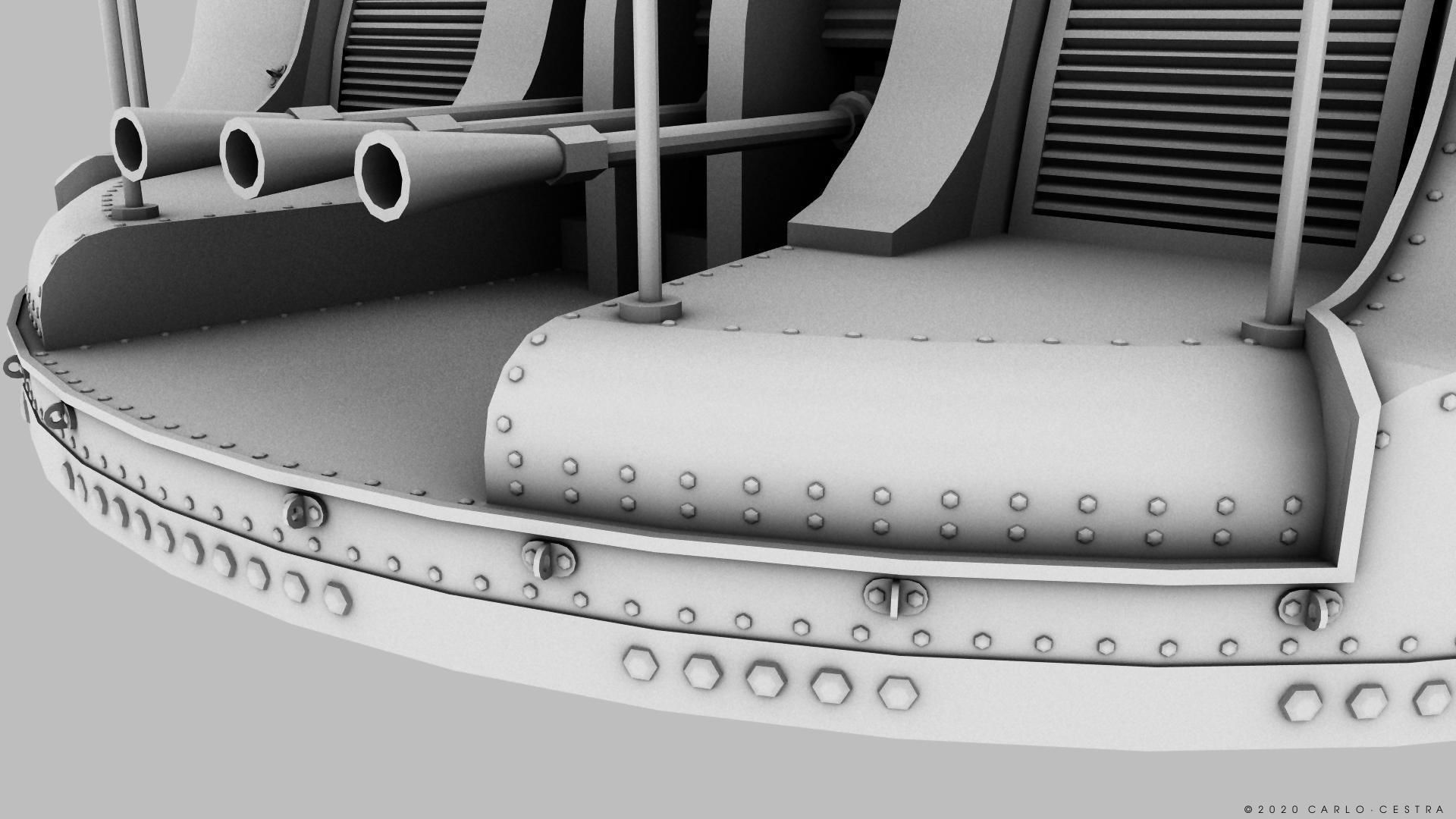 Japanese Type 96 AA gun - 1941 Low-poly 3D model_28