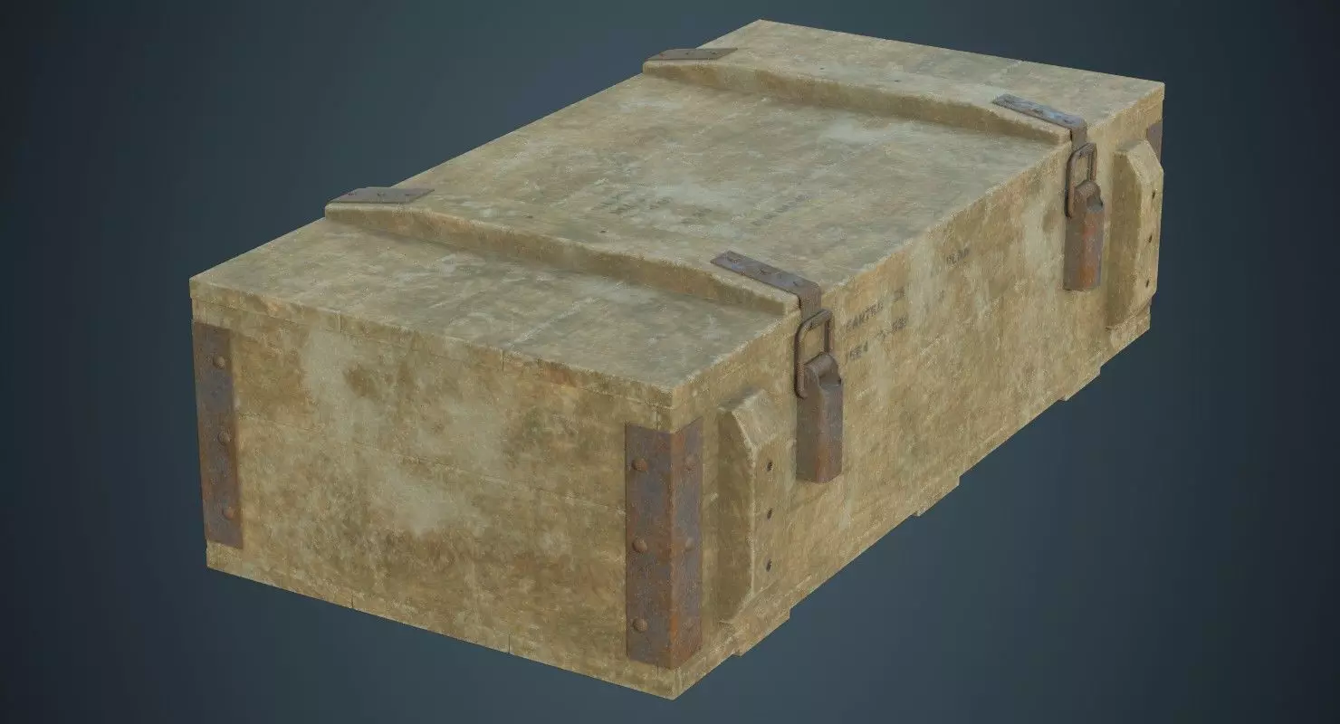 Ammunition Box 2D Low-poly 3D model_0