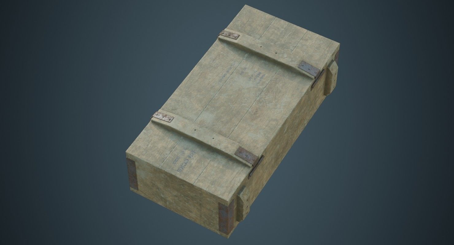 Ammunition Box 2D Low-poly 3D model_2