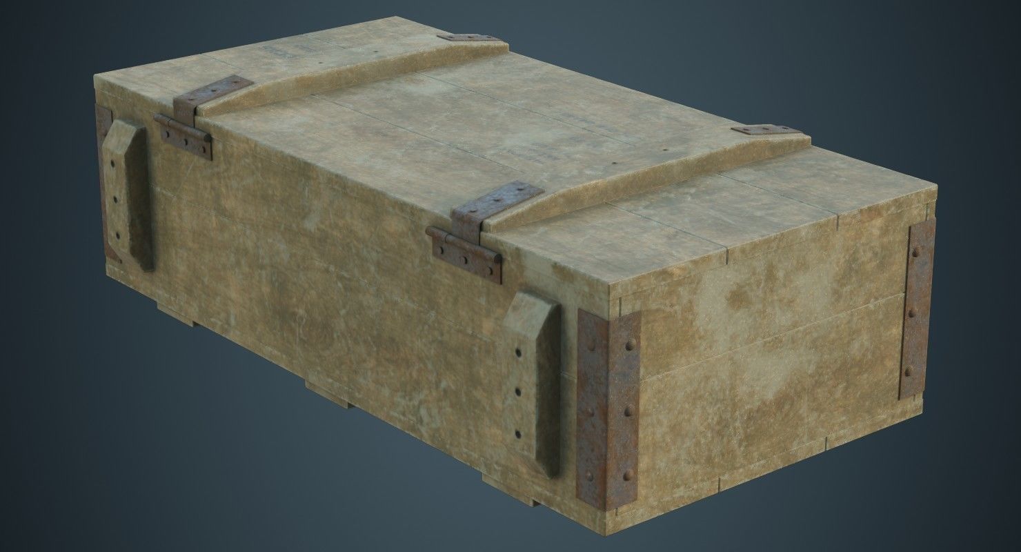 Ammunition Box 2D Low-poly 3D model_1