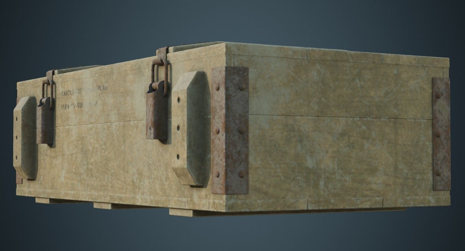 Ammunition Box 2D Low-poly 3D model_3