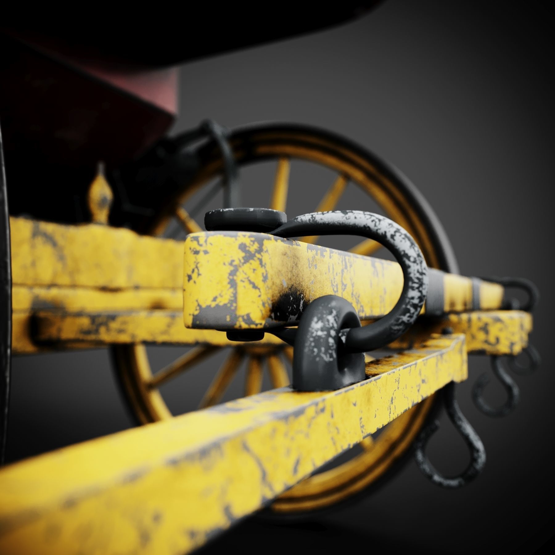 Stagecoach horse drawn wagon 3D model_12