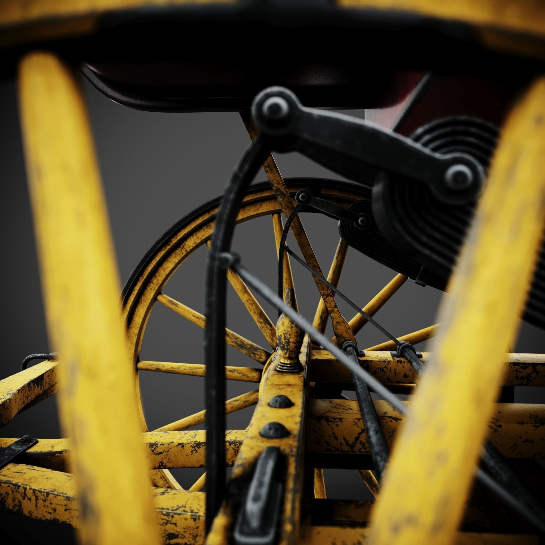 Stagecoach horse drawn wagon 3D model_10