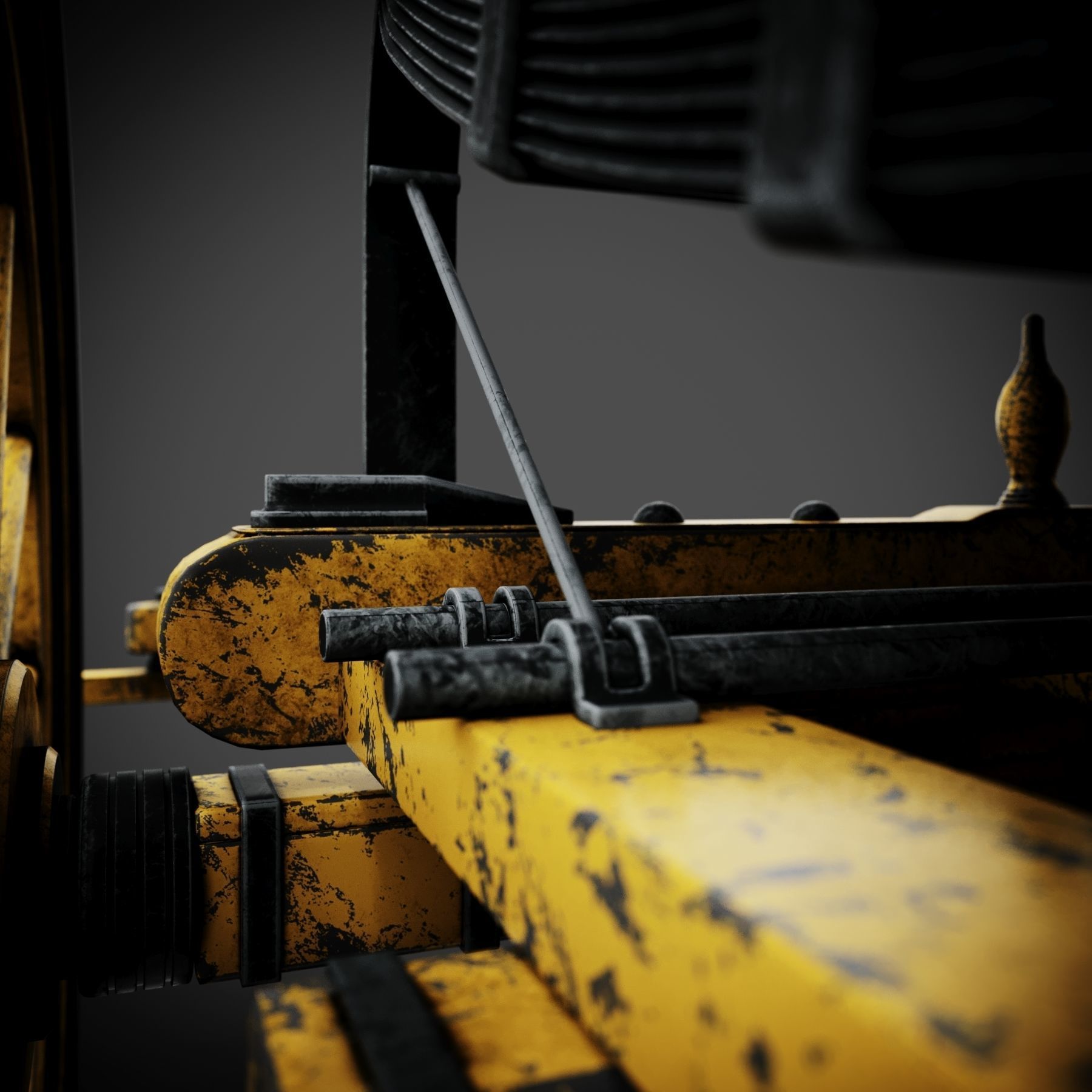 Stagecoach horse drawn wagon 3D model_14