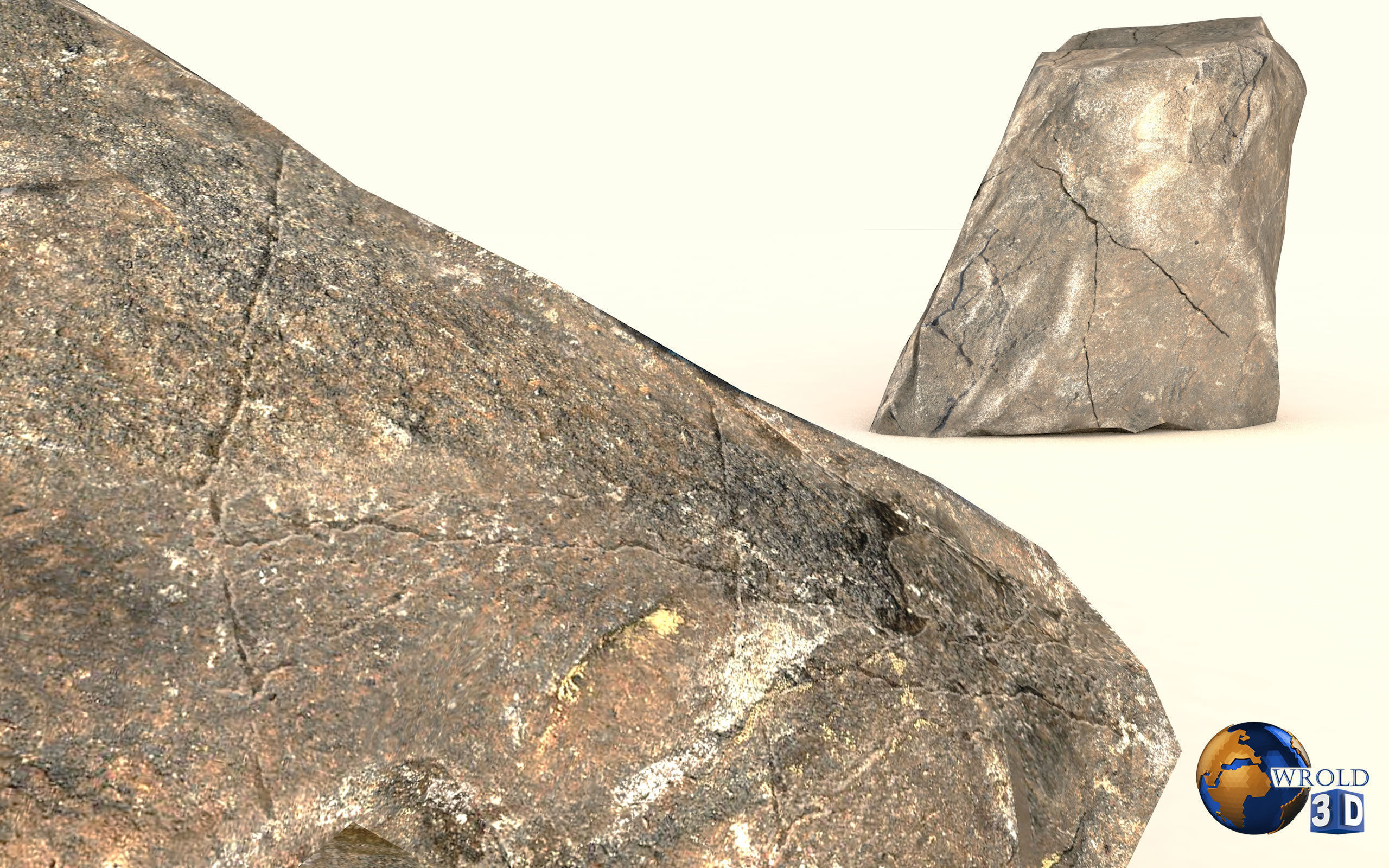 Lowpoly Realistic Rock Collection Pack Lowpoly 3D Low-poly 3D model_3