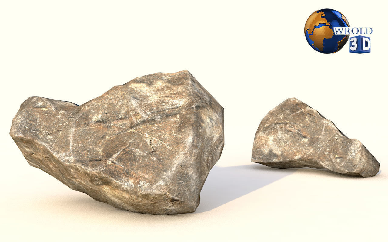 Lowpoly Realistic Rock Collection Pack Lowpoly 3D Low-poly 3D model_9